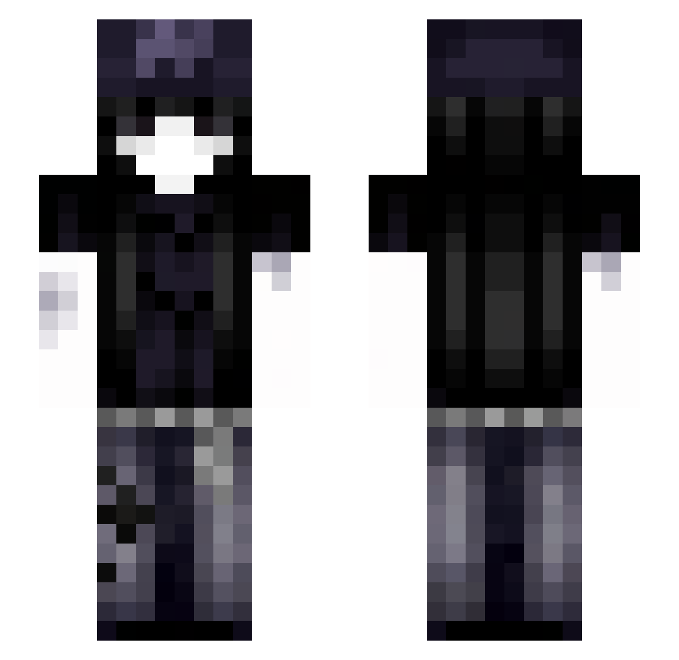 xAquarek Minecraft skin, front and back view