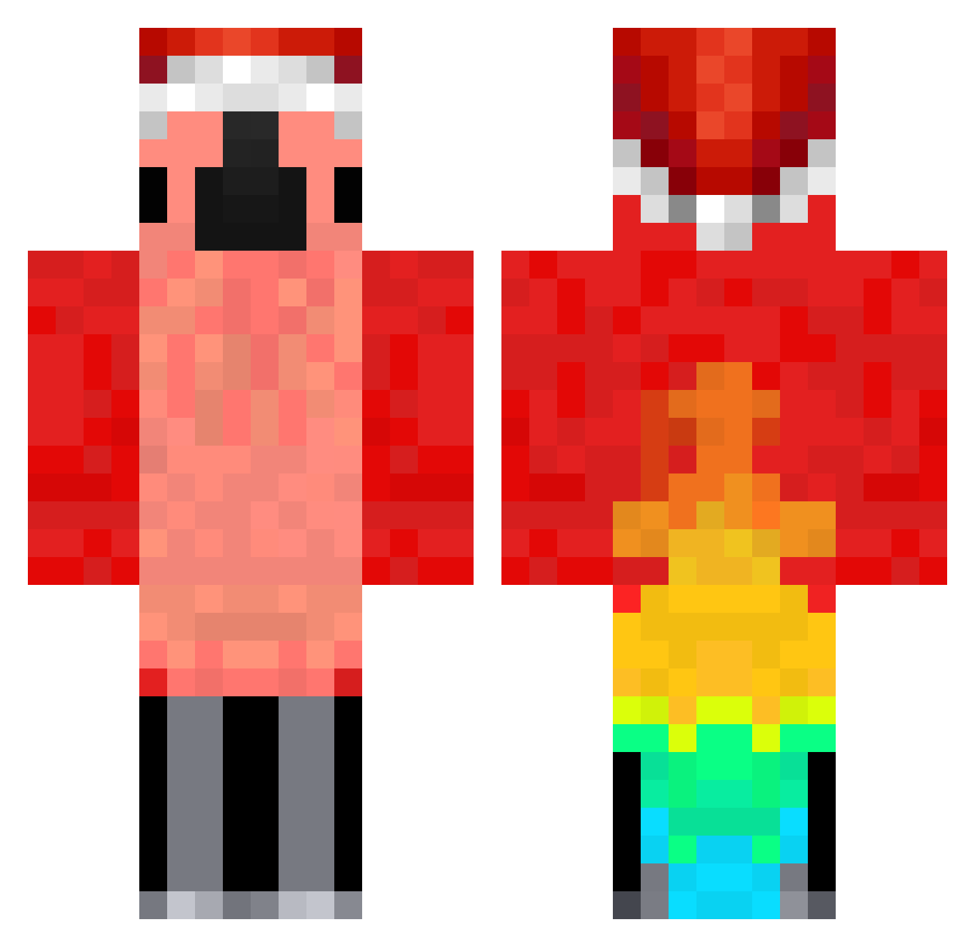 ForkSmith Minecraft skin, front and back view