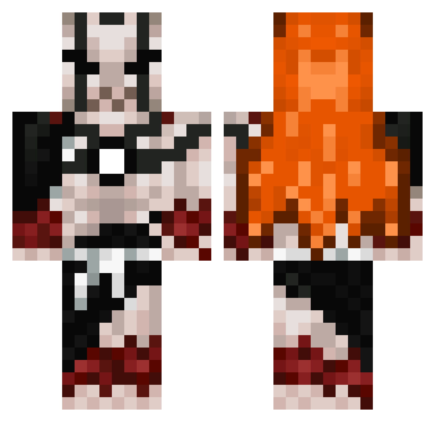 saucemoss_ Minecraft skin, front and back view
