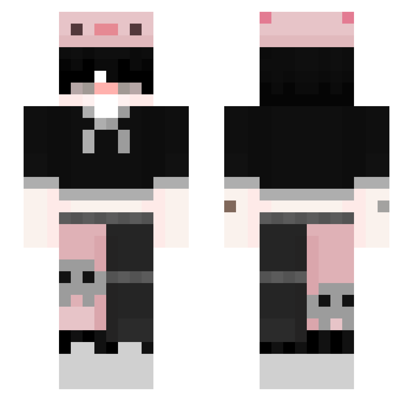 deadpirateradio Minecraft skin, front and back view
