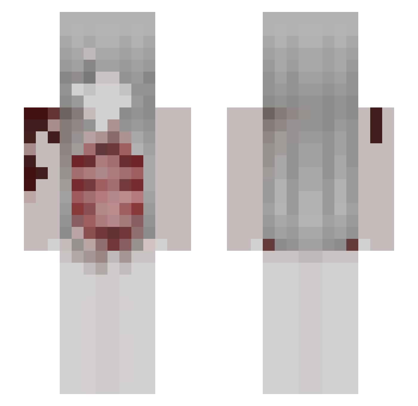 Omimous Minecraft skin, front and back view