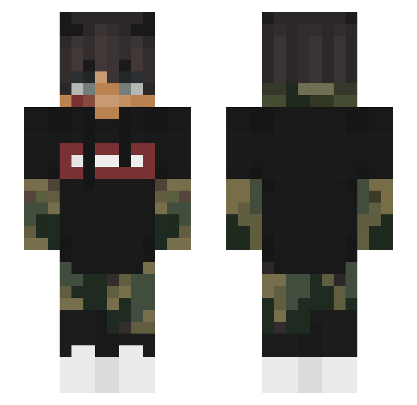 1xFahaD_ Minecraft skin, front and back view