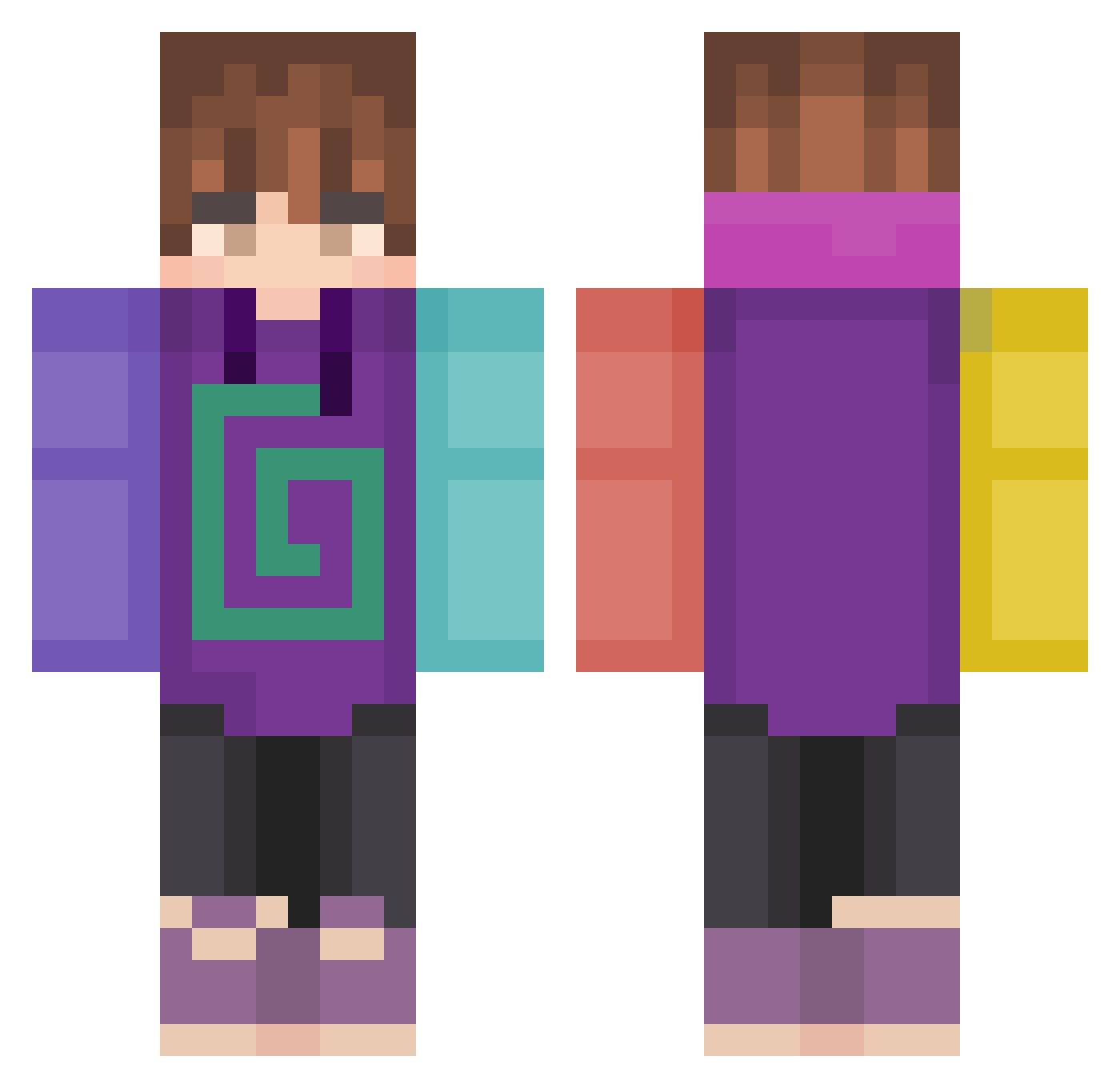 Theodarnum Minecraft skin, front and back view