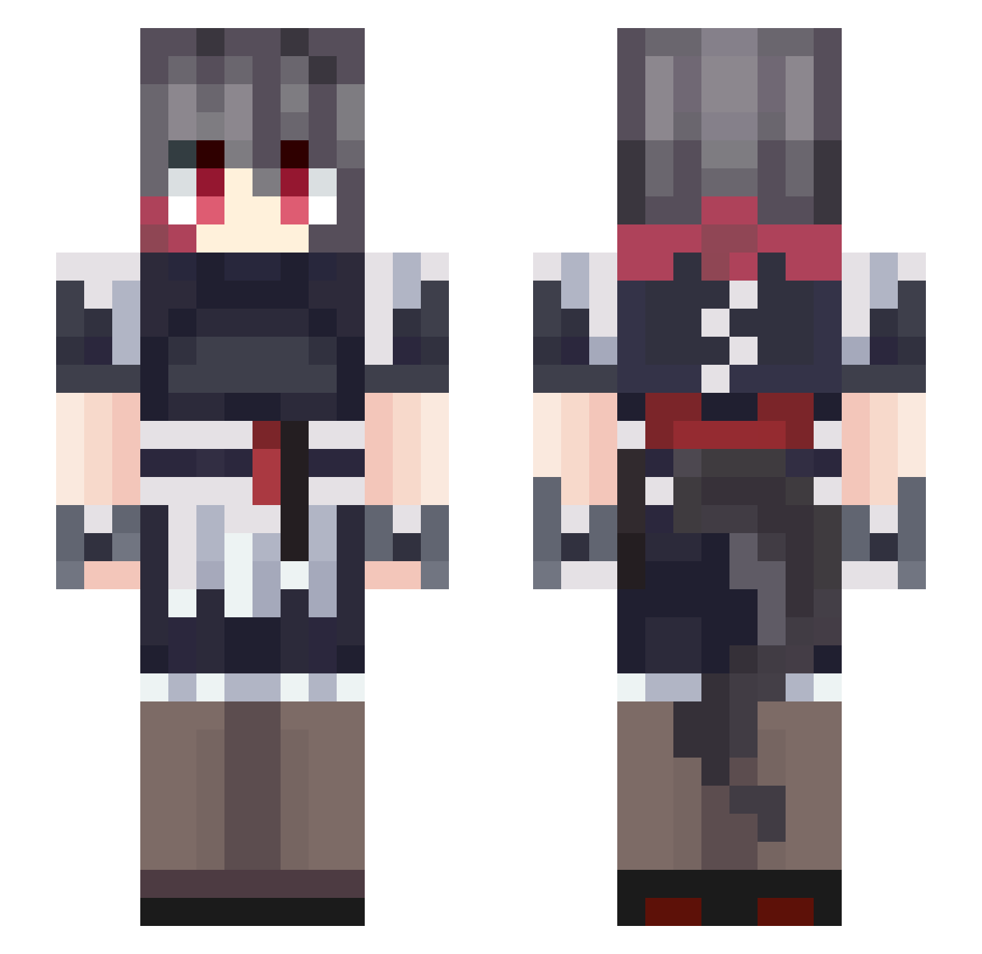 Gorgeous234 Minecraft skin, front and back view
