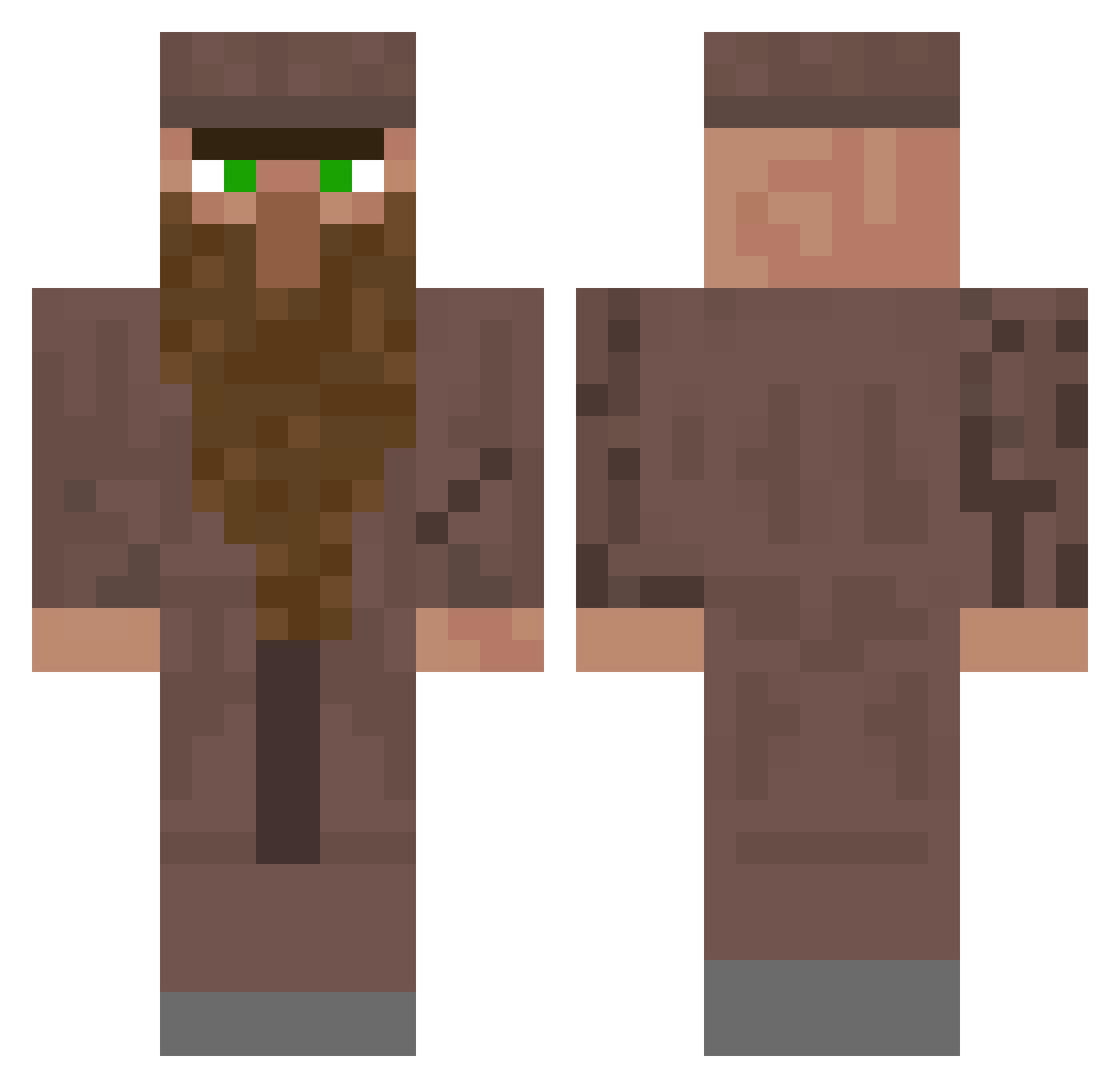 Tokeloke123 Minecraft skin, front and back view