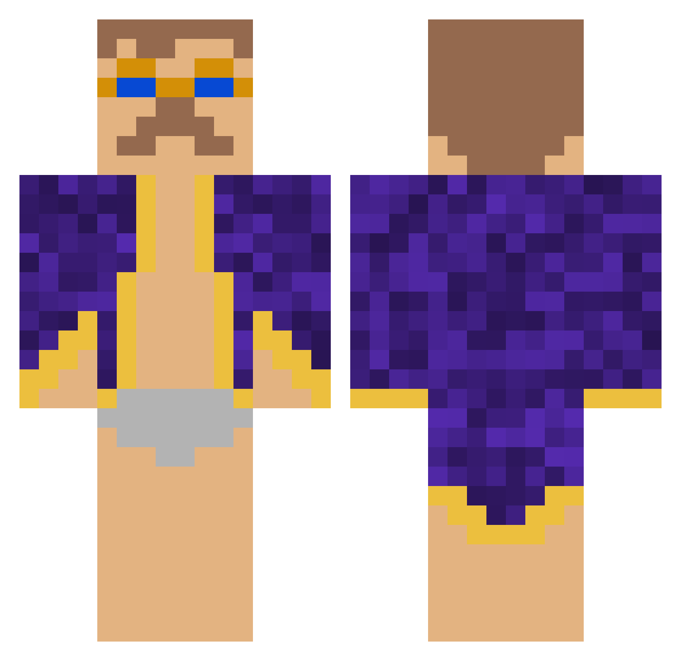 kislu67 Minecraft skin, front and back view