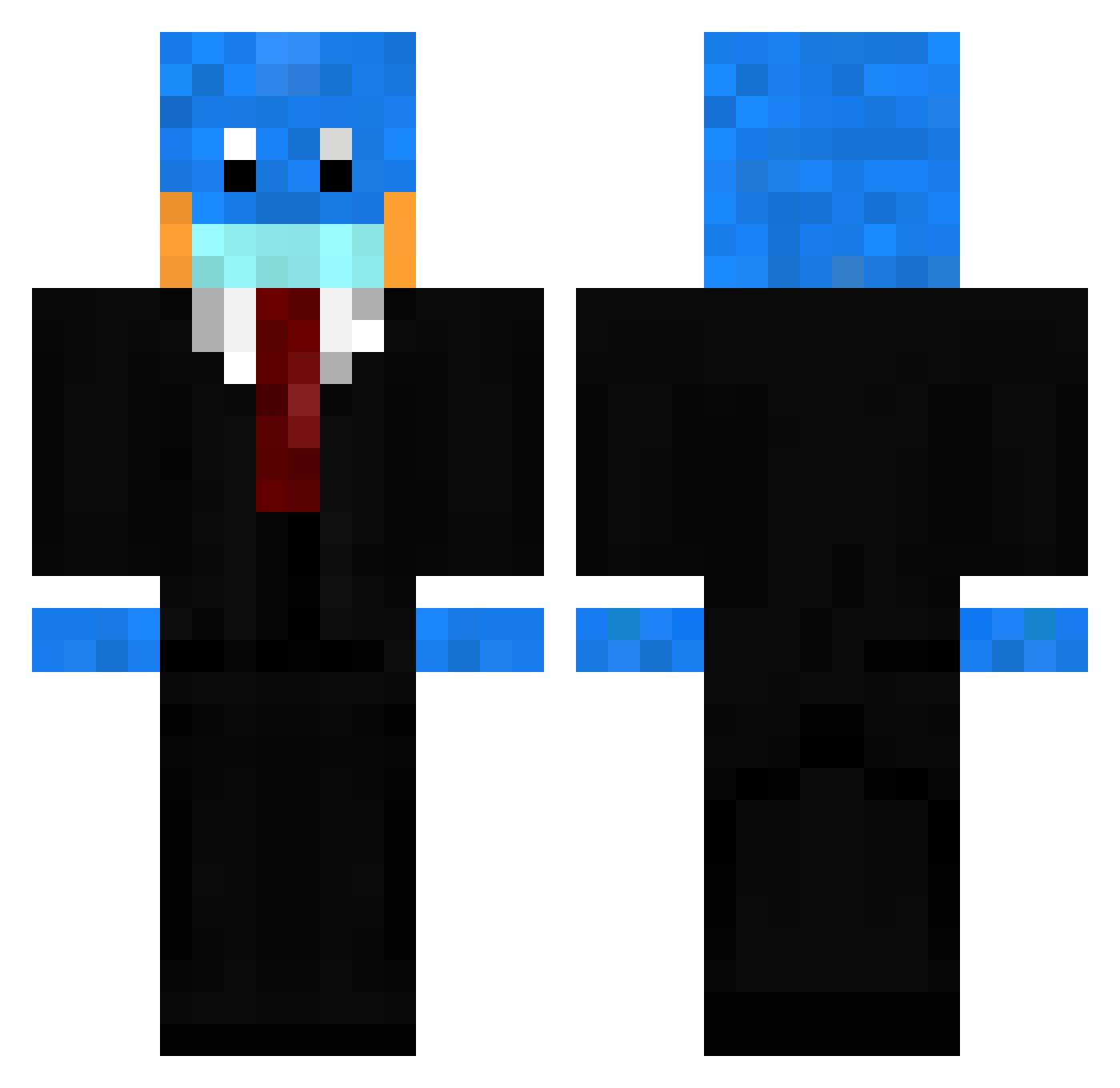 TimeLab Minecraft skin, front and back view