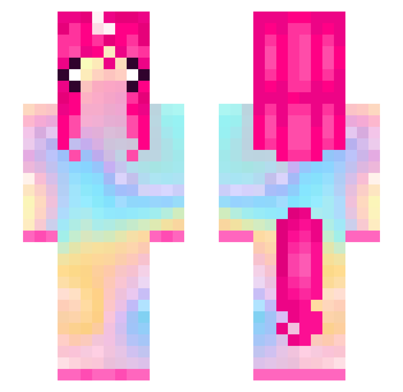 iikeeo Minecraft skin, front and back view