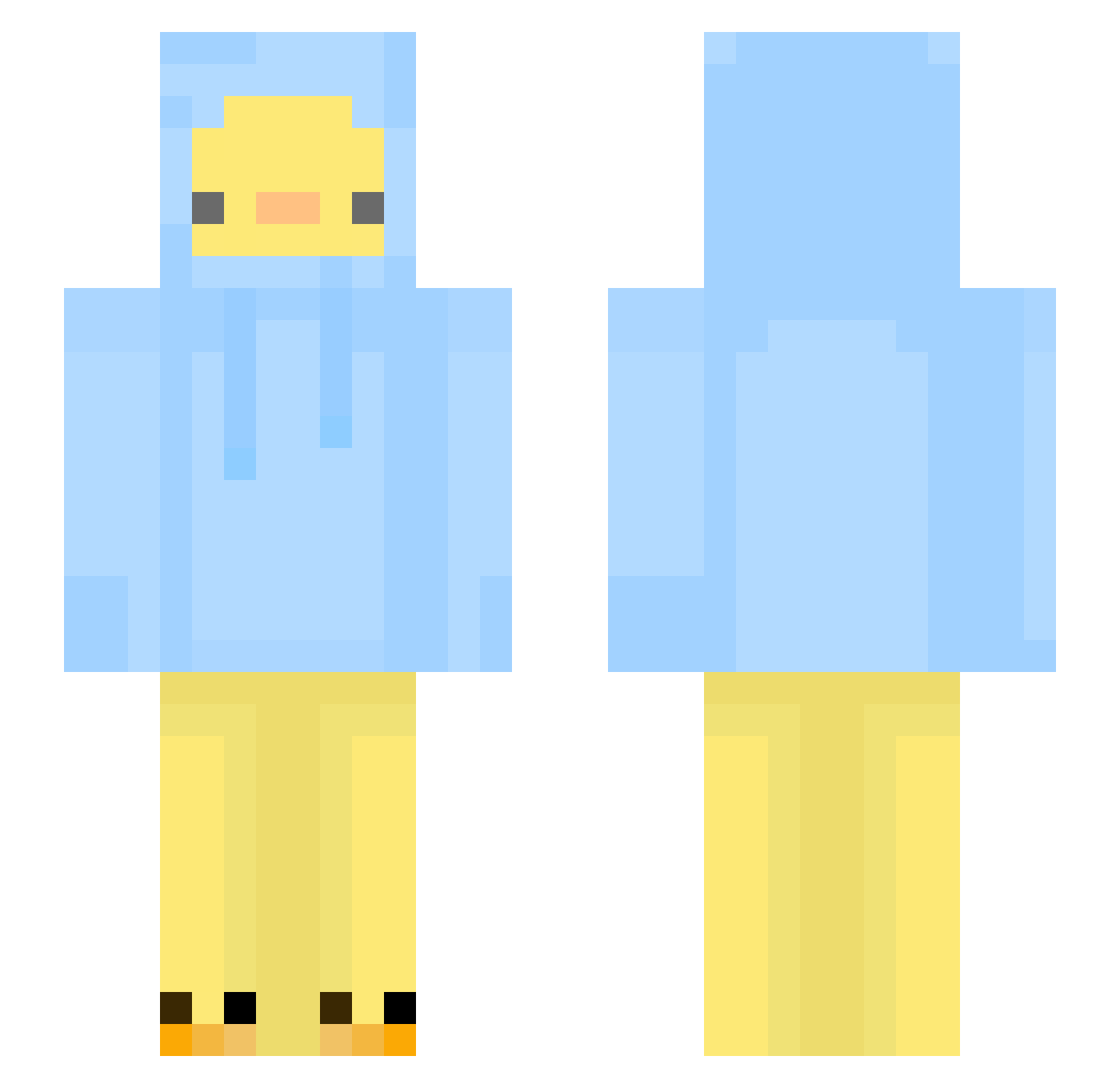 TheLaure Minecraft skin, front and back view