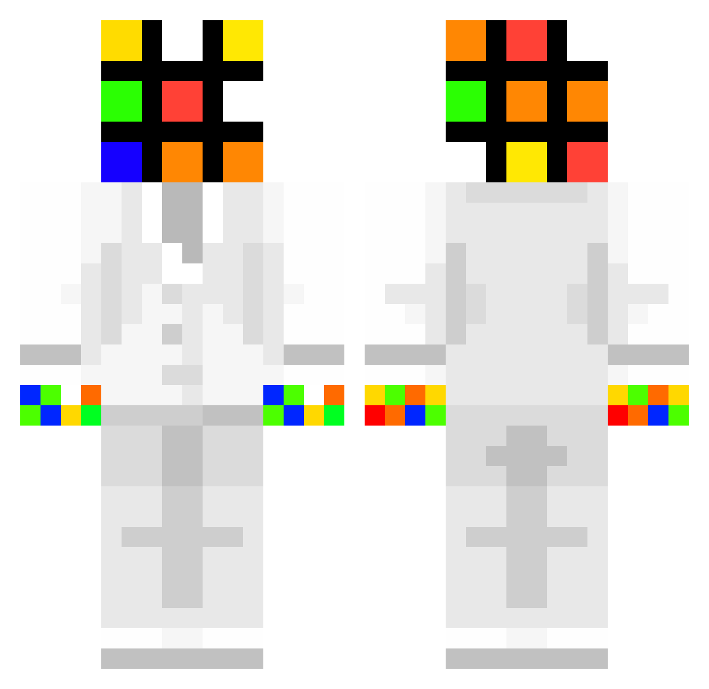 sullyrox Minecraft skin, front and back view