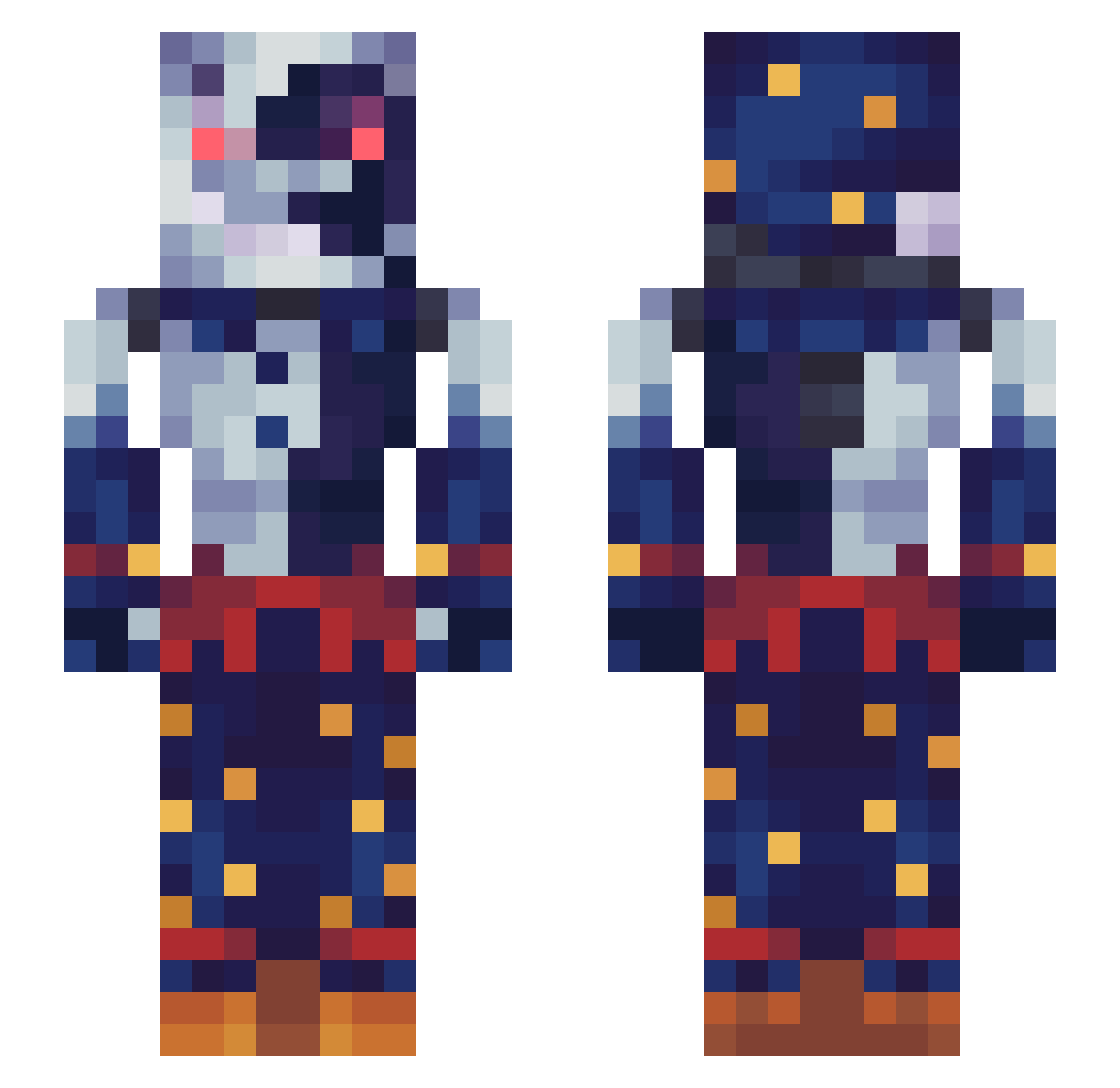 xKetoblu Minecraft skin, front and back view