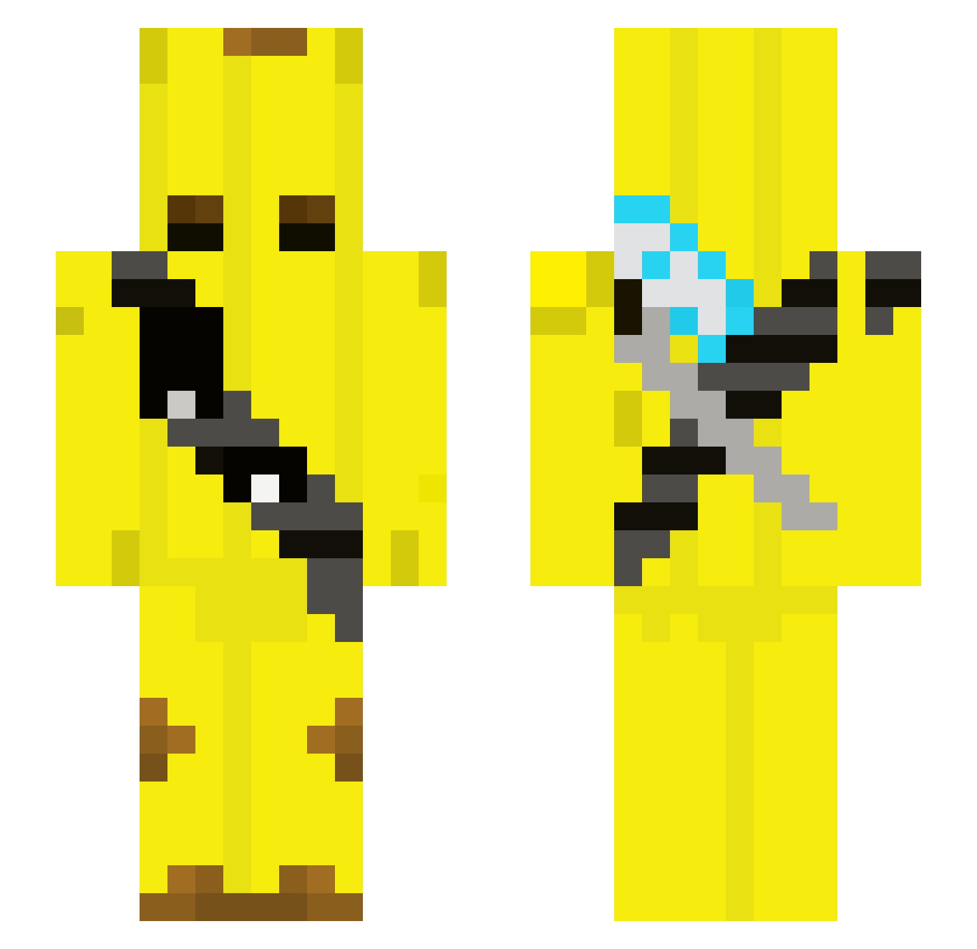 FuzzyTaco11 Minecraft skin, front and back view