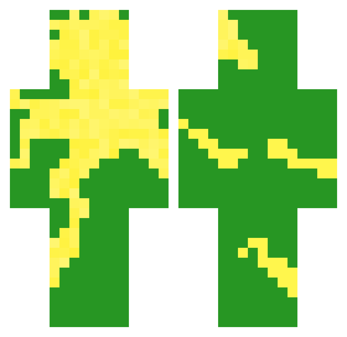 SunflowerMan_ Minecraft skin, front and back view