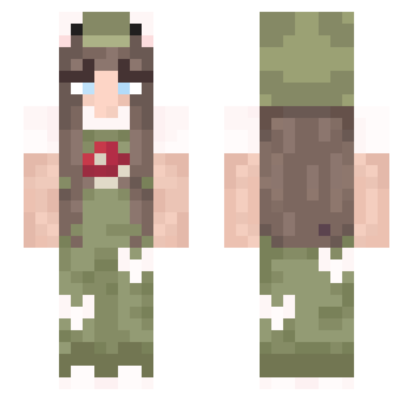 SavvyyRose Minecraft skin, front and back view