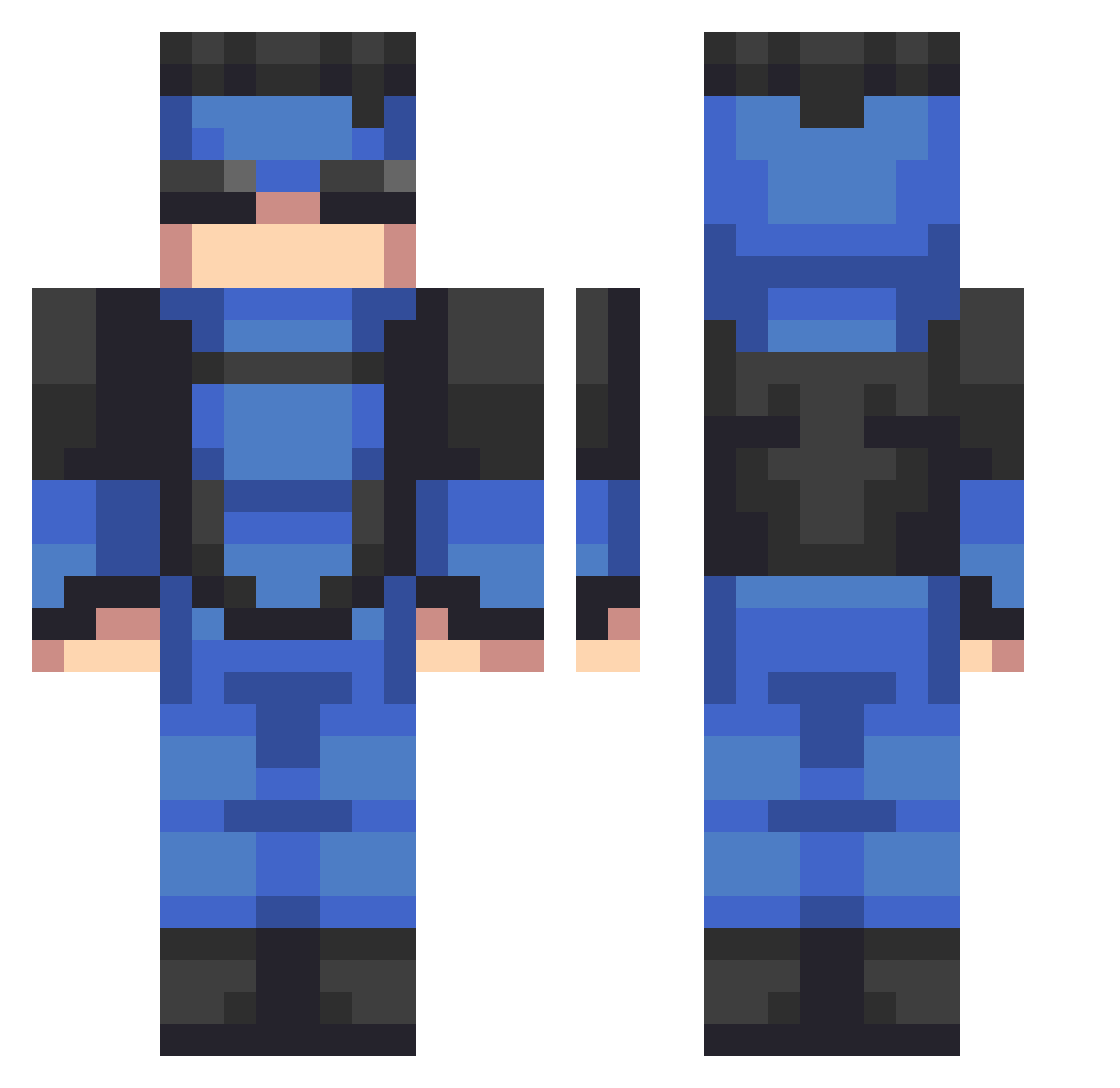 Mambu8067 Minecraft skin, front and back view