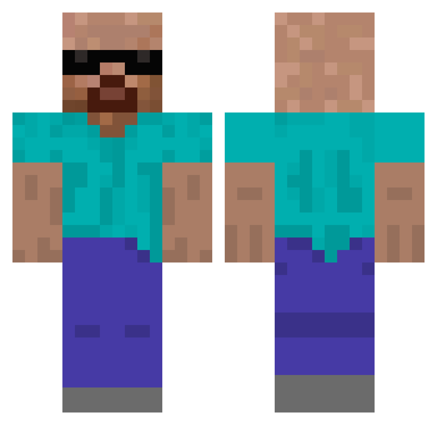 Xmaksimal61X Minecraft skin, front and back view