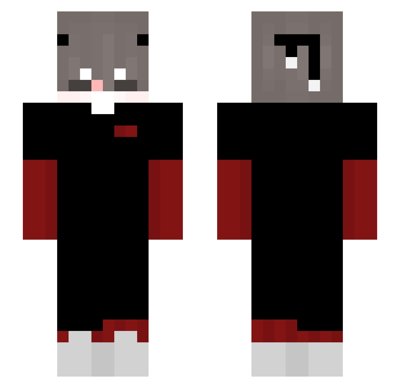 eirzy Minecraft skin, front and back view