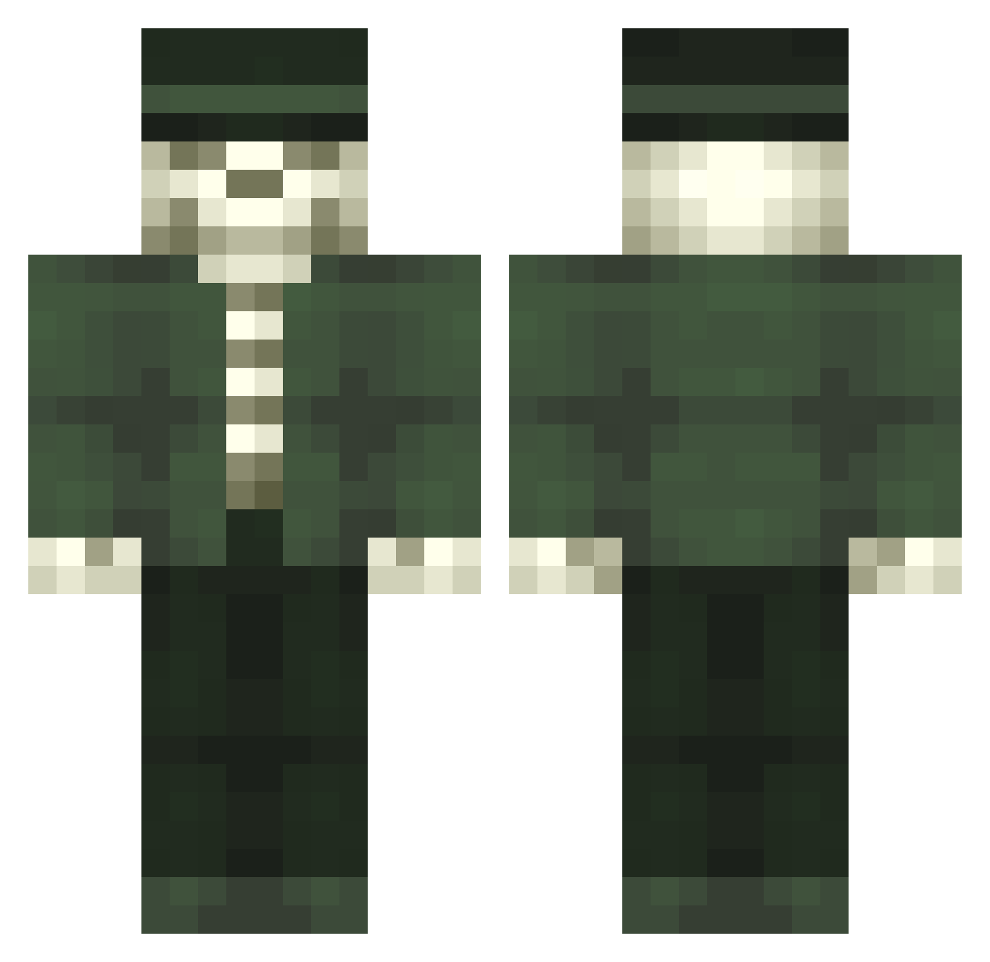 Troths Minecraft skin, front and back view