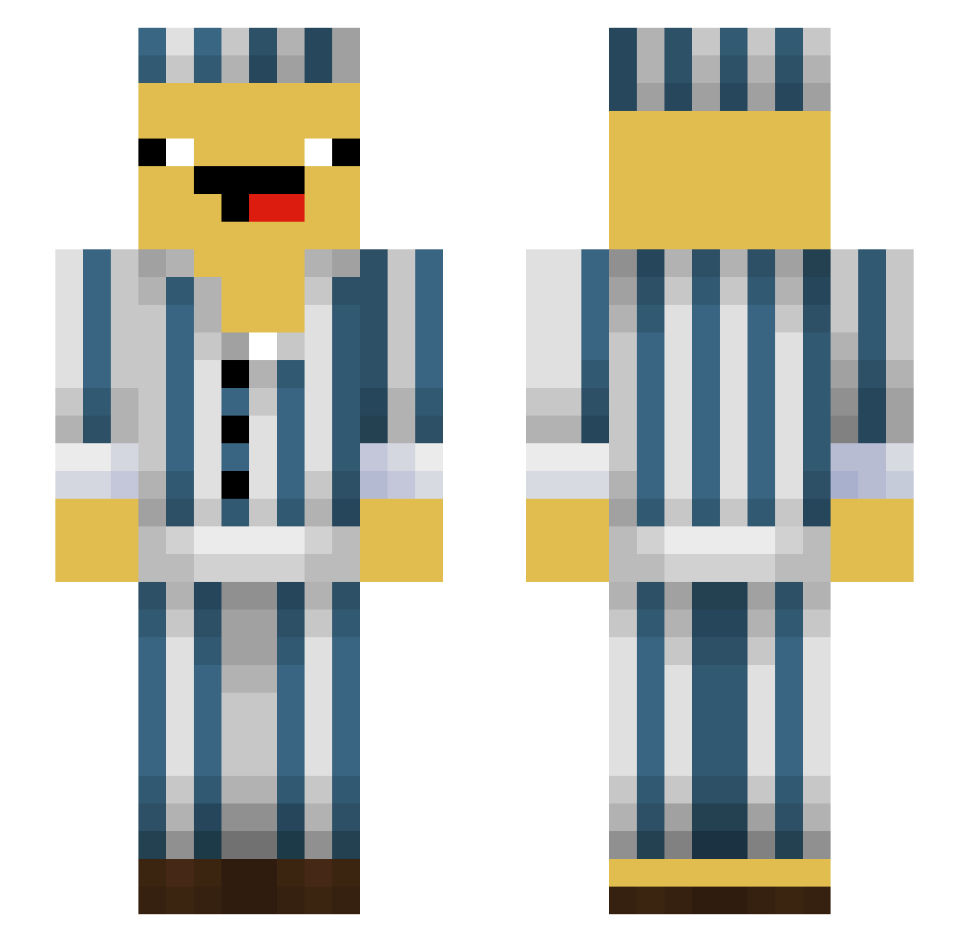 Zeberg07 Minecraft skin, front and back view