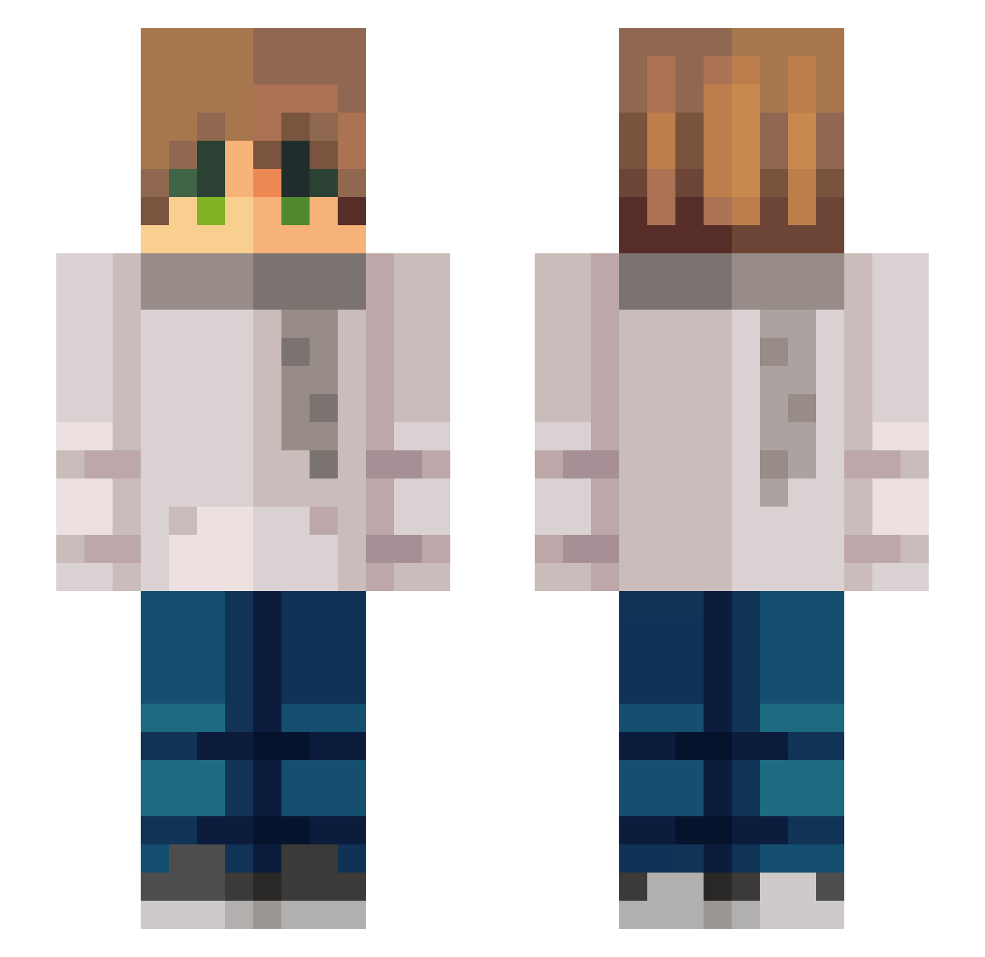 Timbertitan Minecraft skin, front and back view