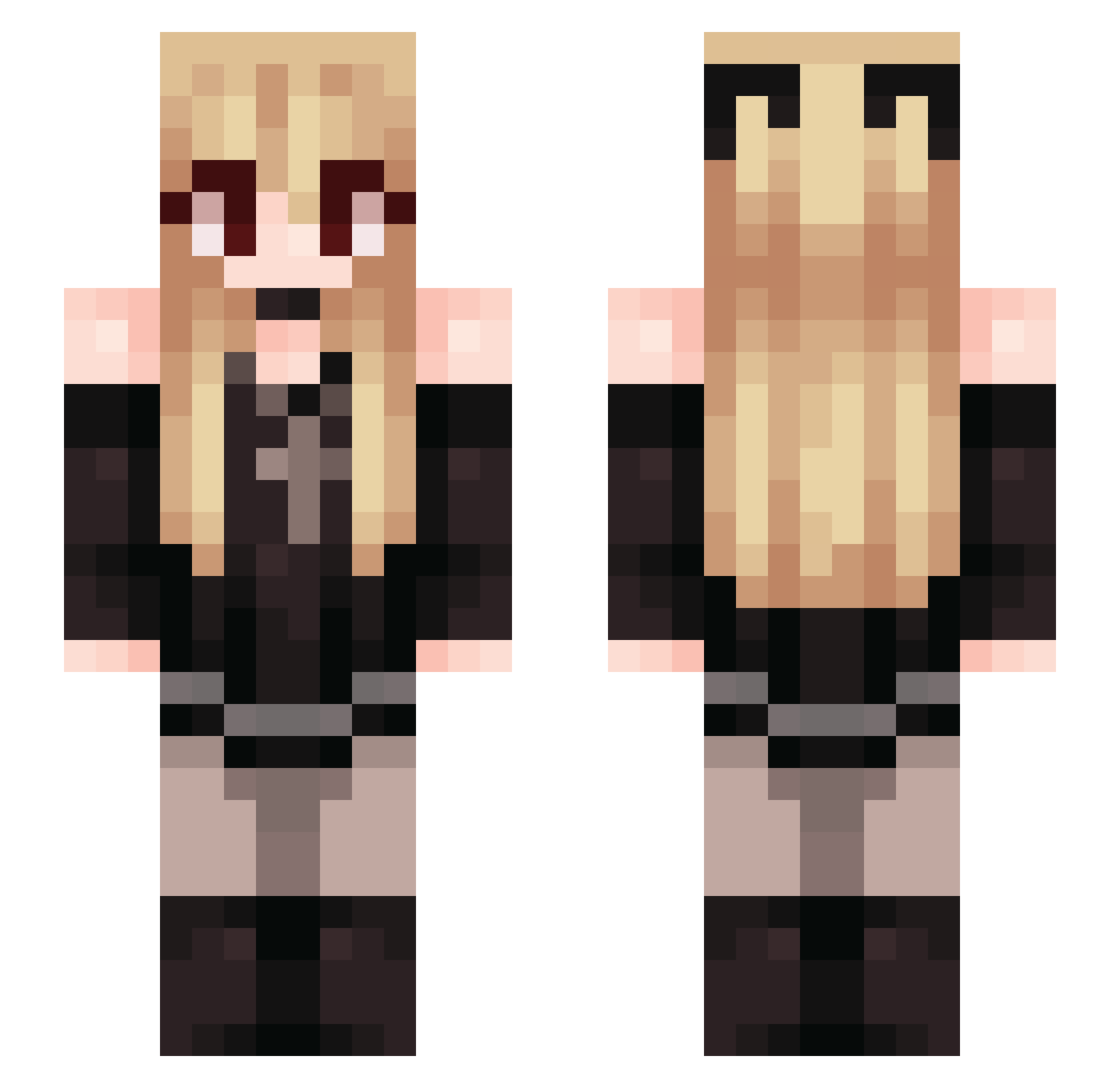 brandondta Minecraft skin, front and back view