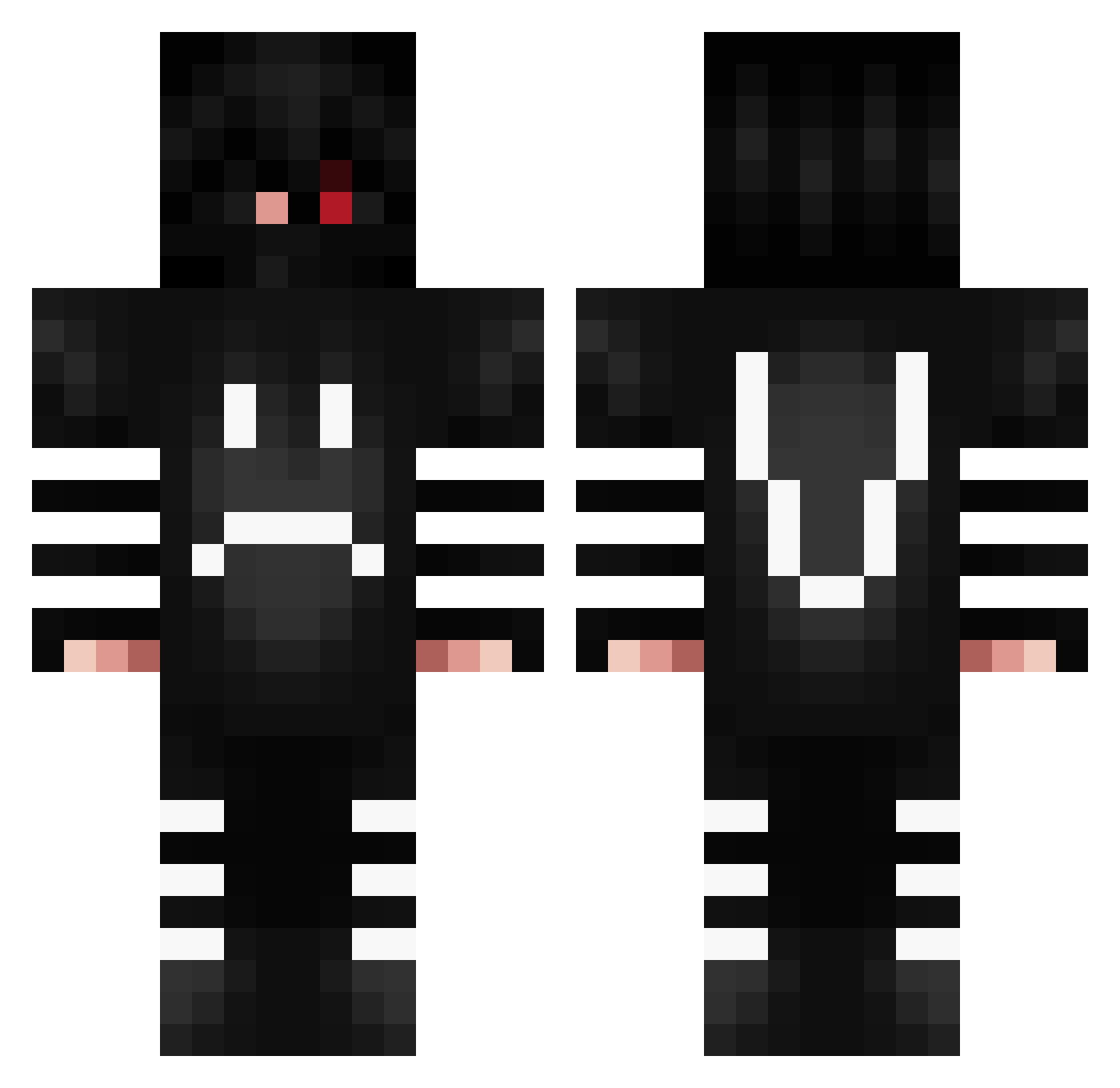 Vexsiak Minecraft skin, front and back view