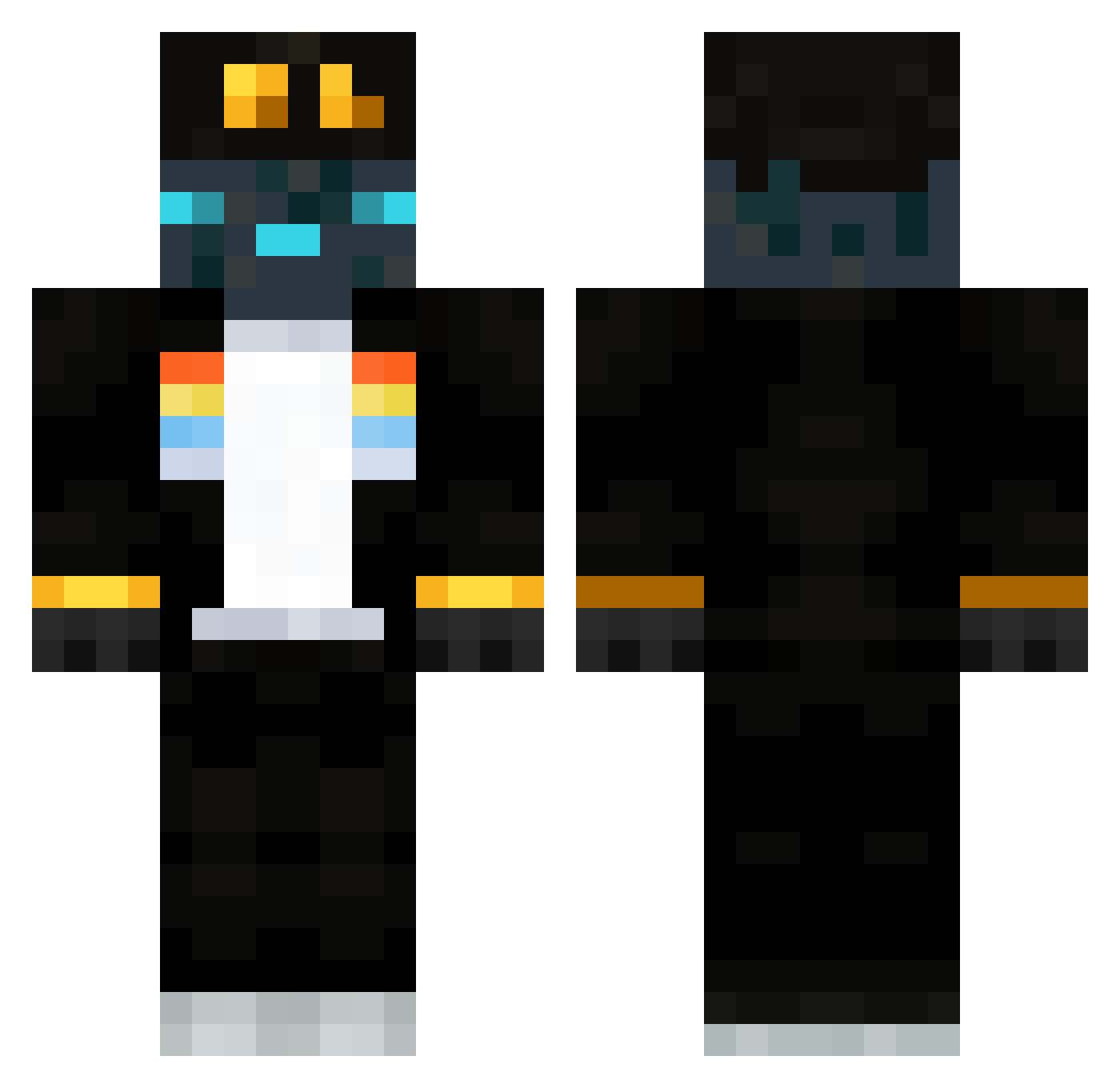 endkaiju Minecraft skin, front and back view