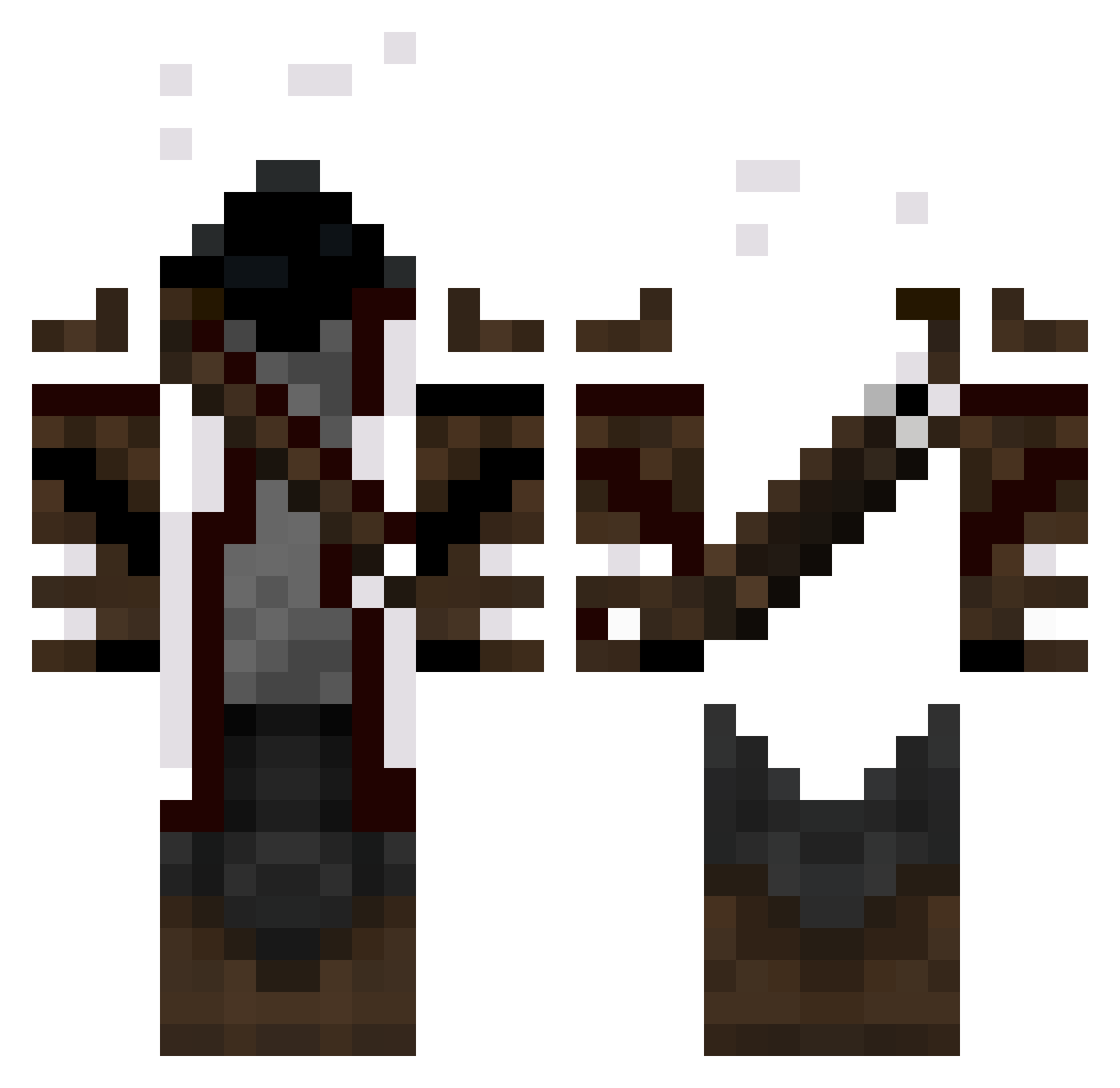 Peanutc1 Minecraft skin, front and back view