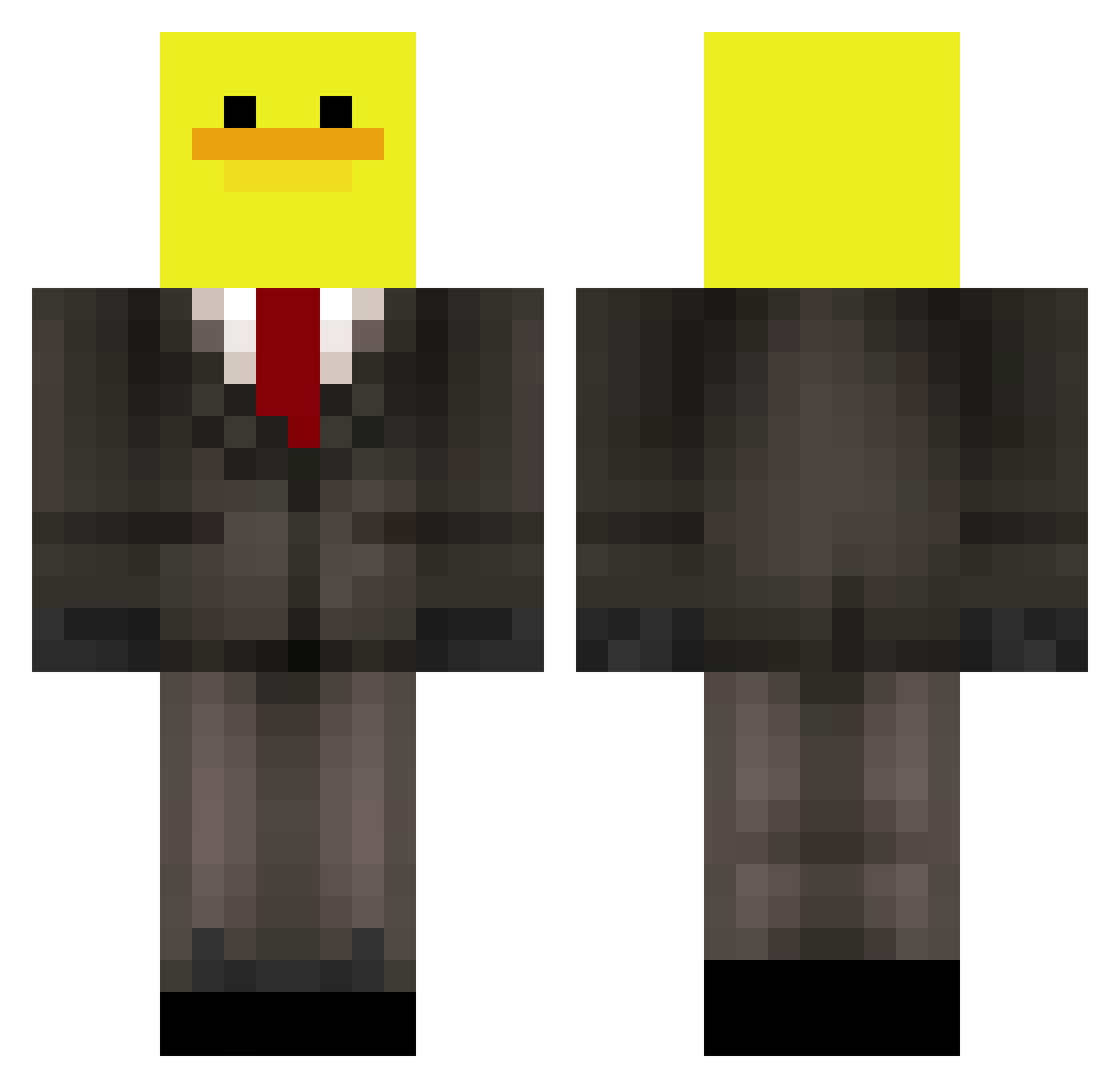 Skruggy Minecraft skin, front and back view