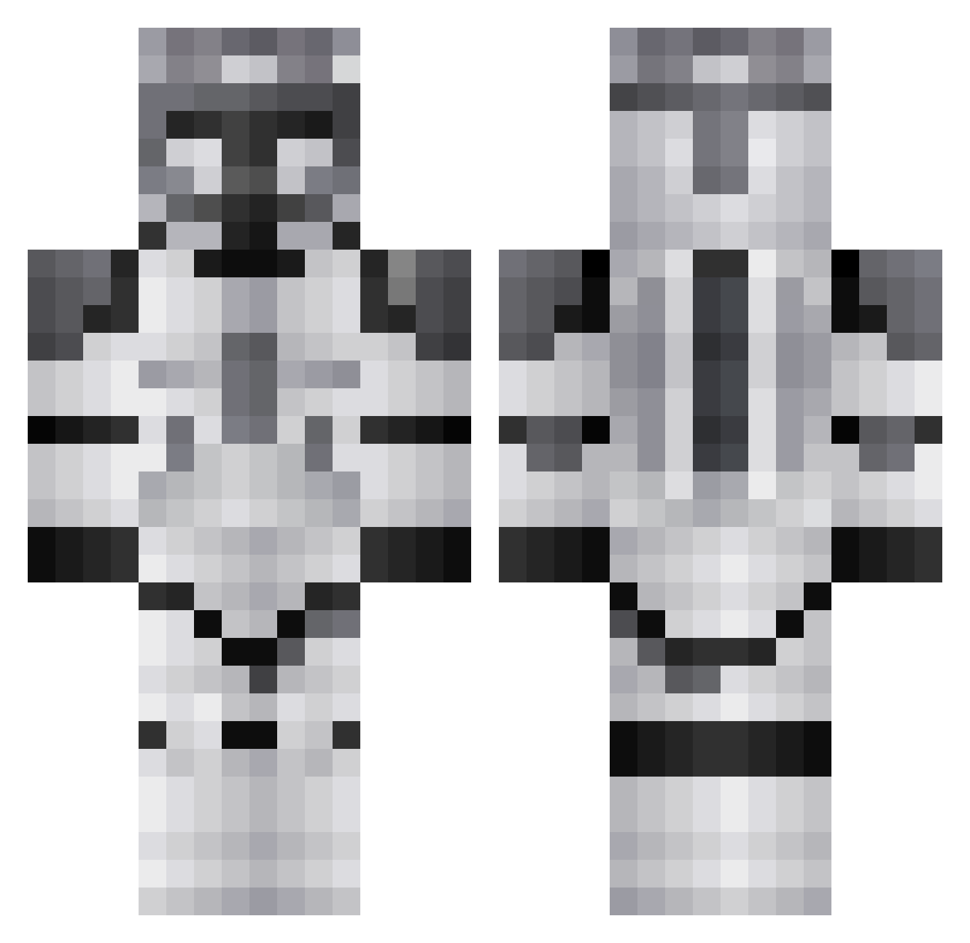 DerWadwurm Minecraft skin, front and back view