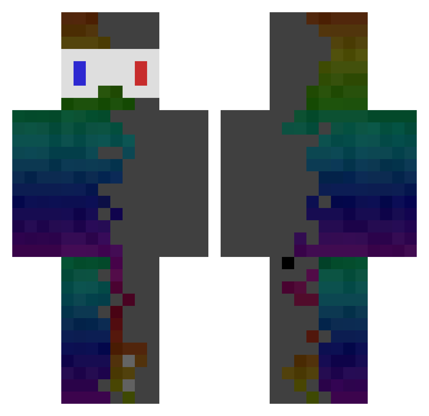 Scelerat Minecraft skin, front and back view