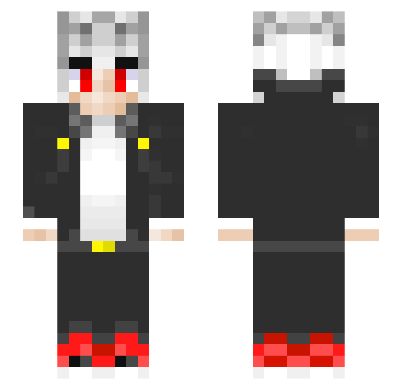 Tyraki08 Minecraft skin, front and back view