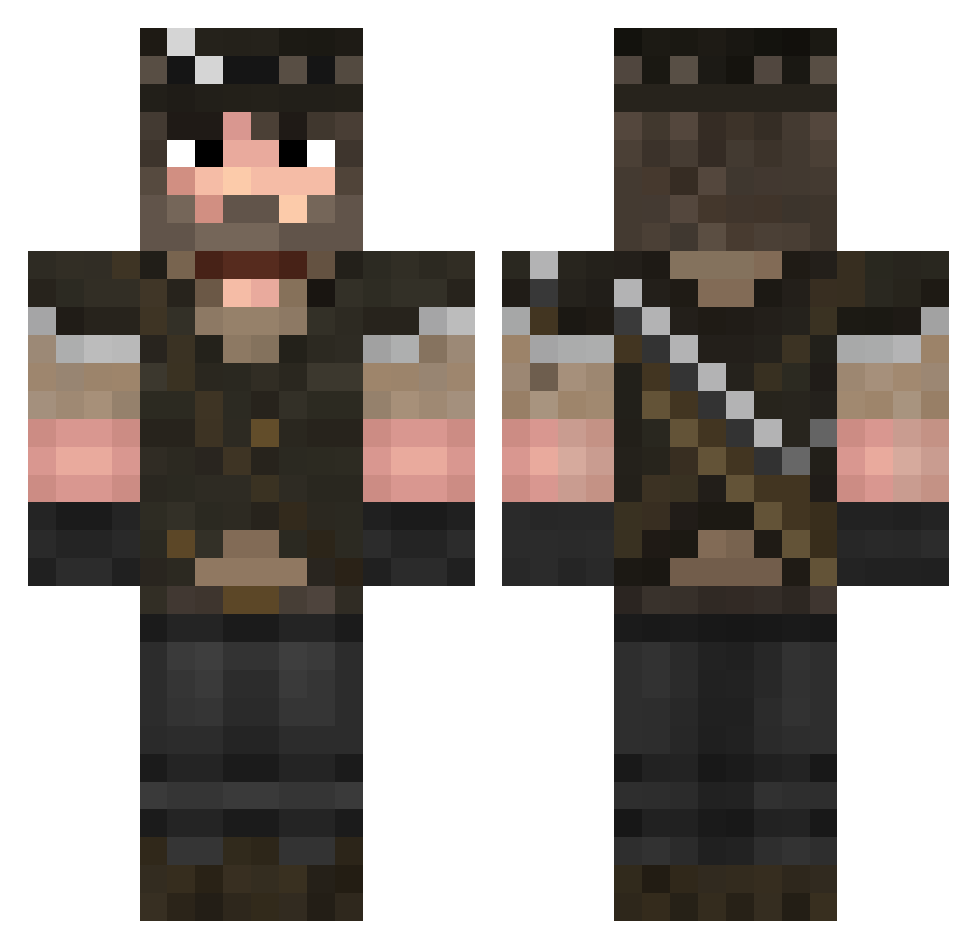 Imvoo Minecraft skin, front and back view