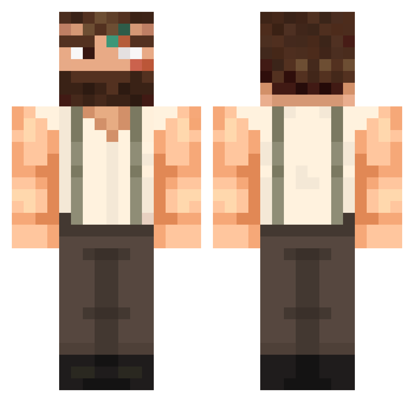ShyLaBeef Minecraft skin, front and back view