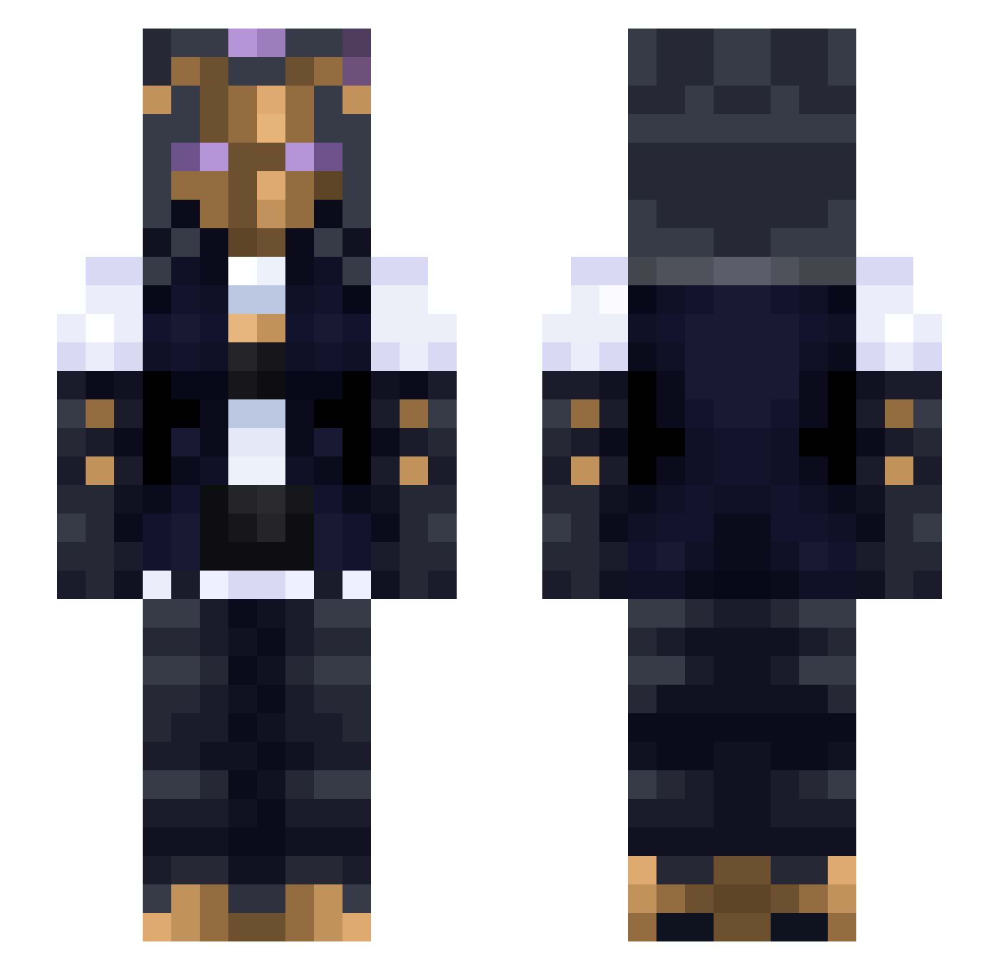 Victor36 Minecraft skin, front and back view