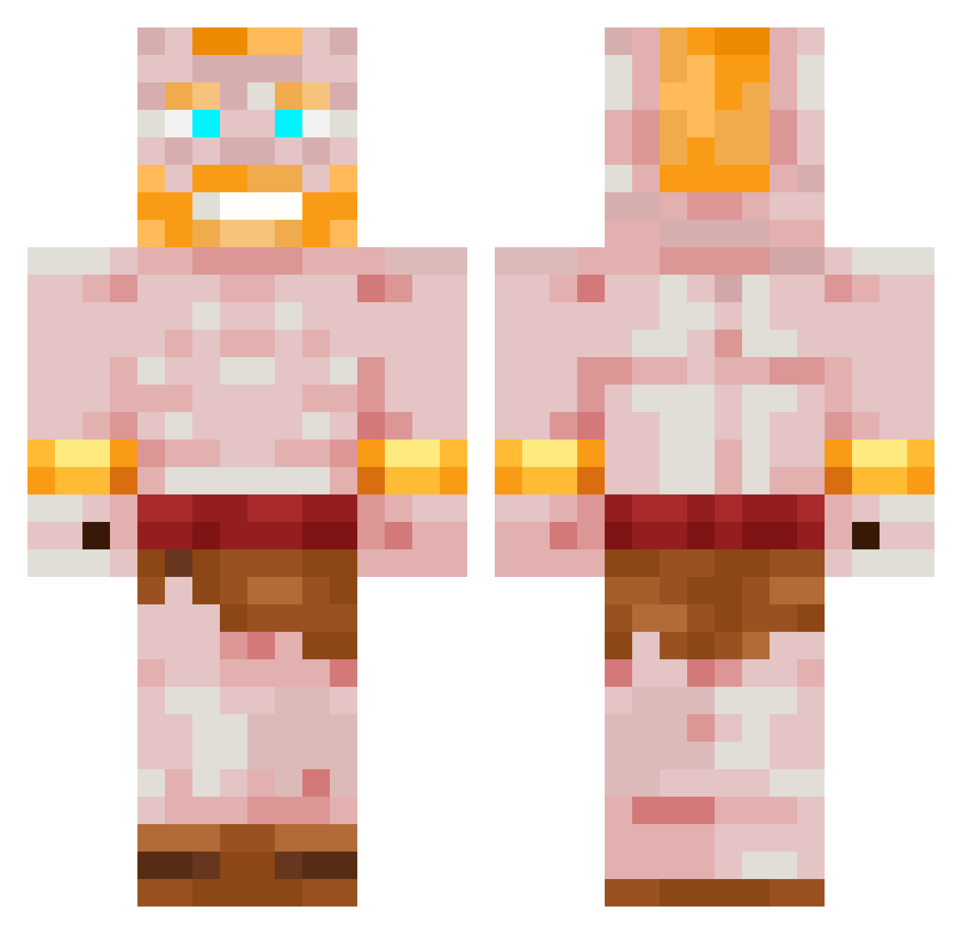 SmokiestBark779 Minecraft skin, front and back view