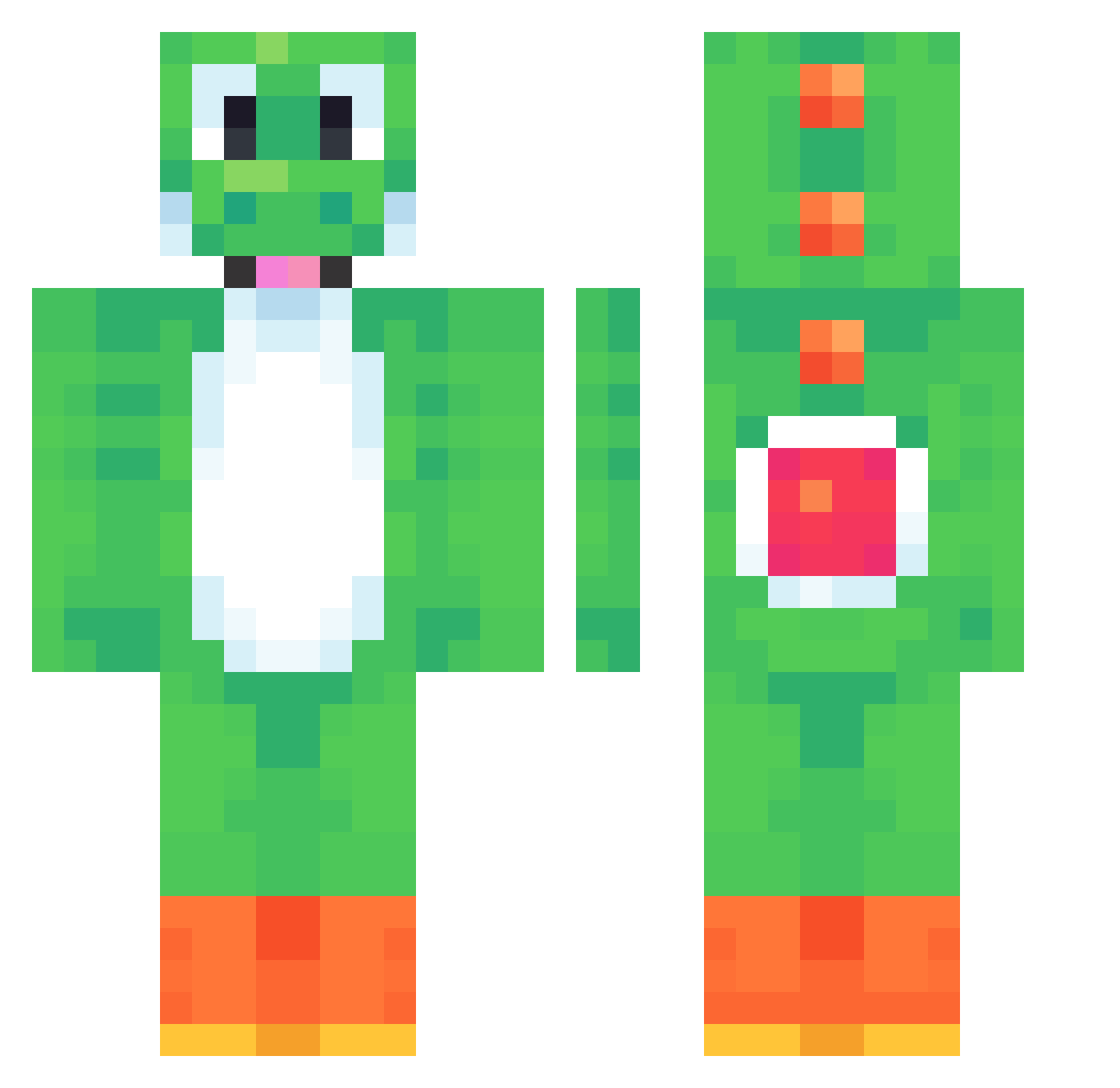 kneller121 Minecraft skin, front and back view