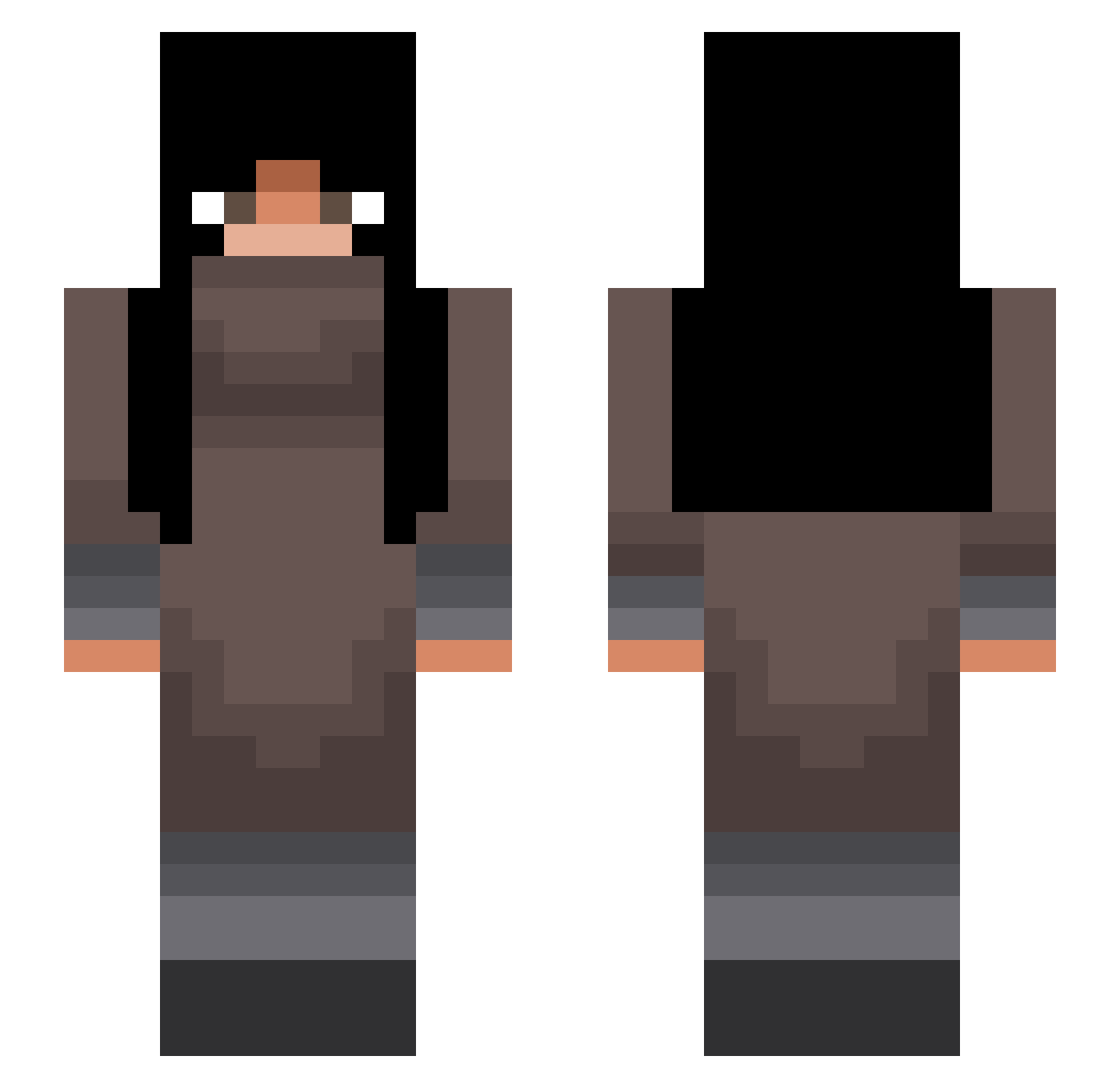 ChillyBam Minecraft skin, front and back view