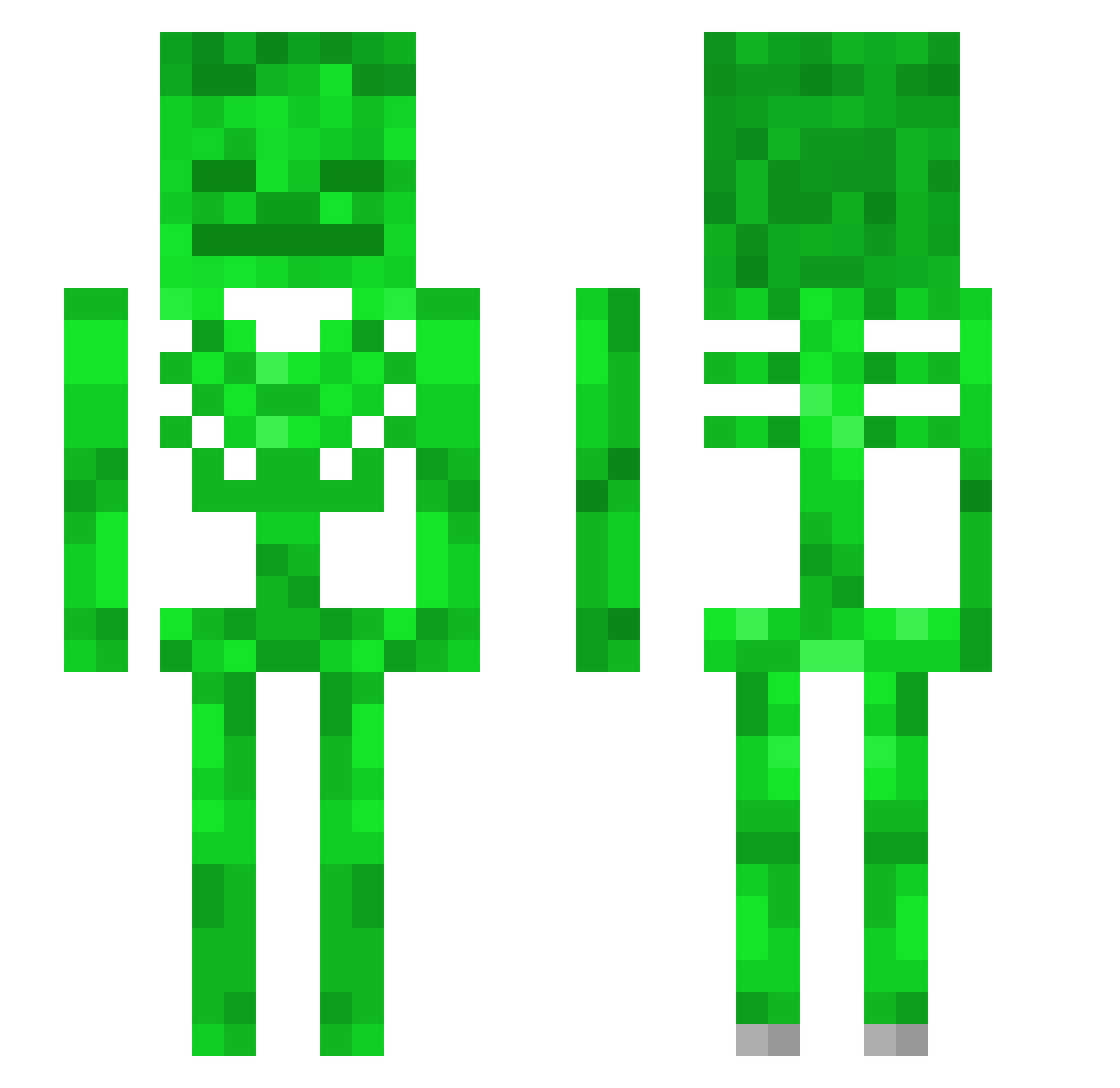 vannen Minecraft skin, front and back view