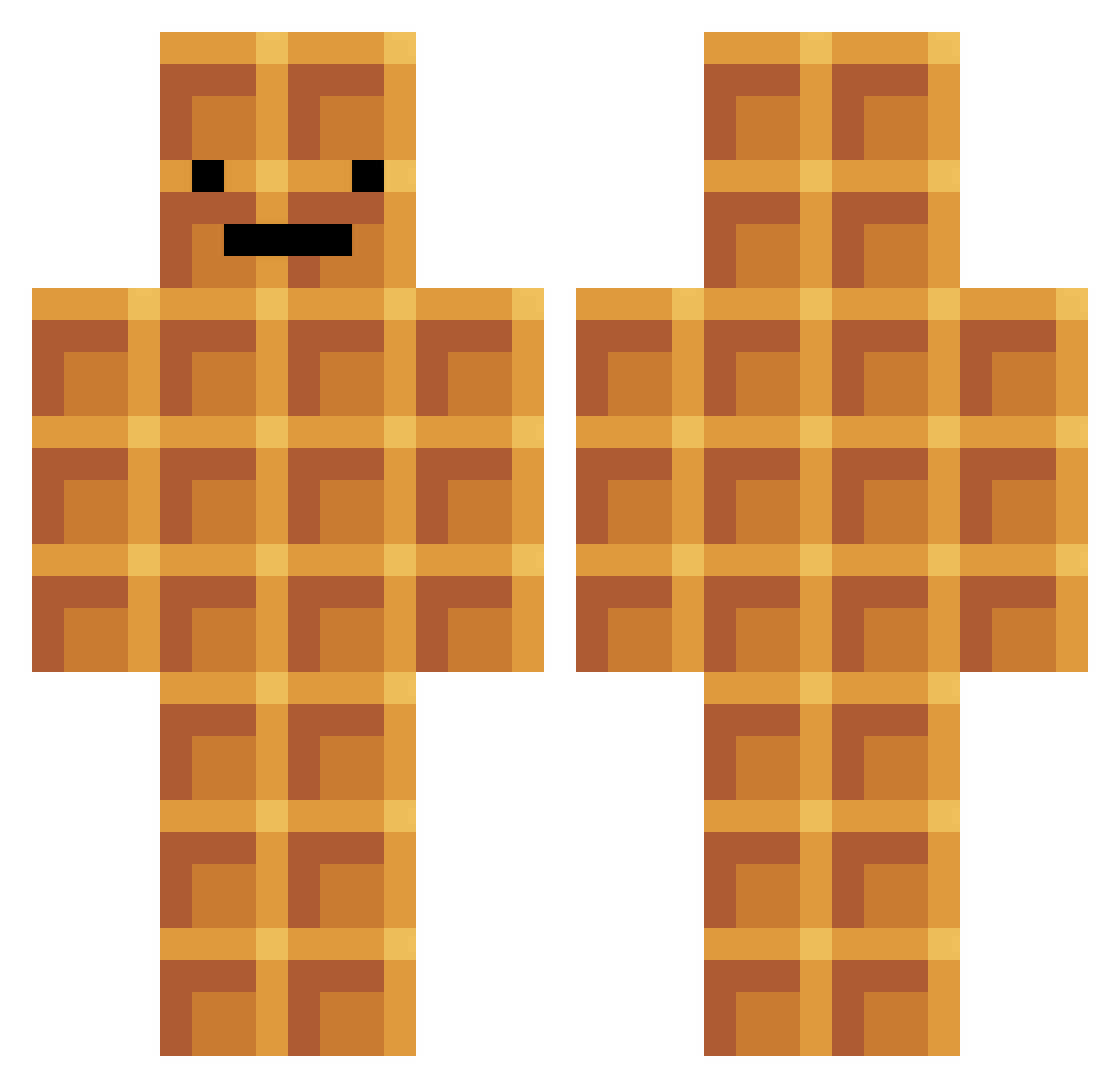 DrW4ffle Minecraft skin, front and back view