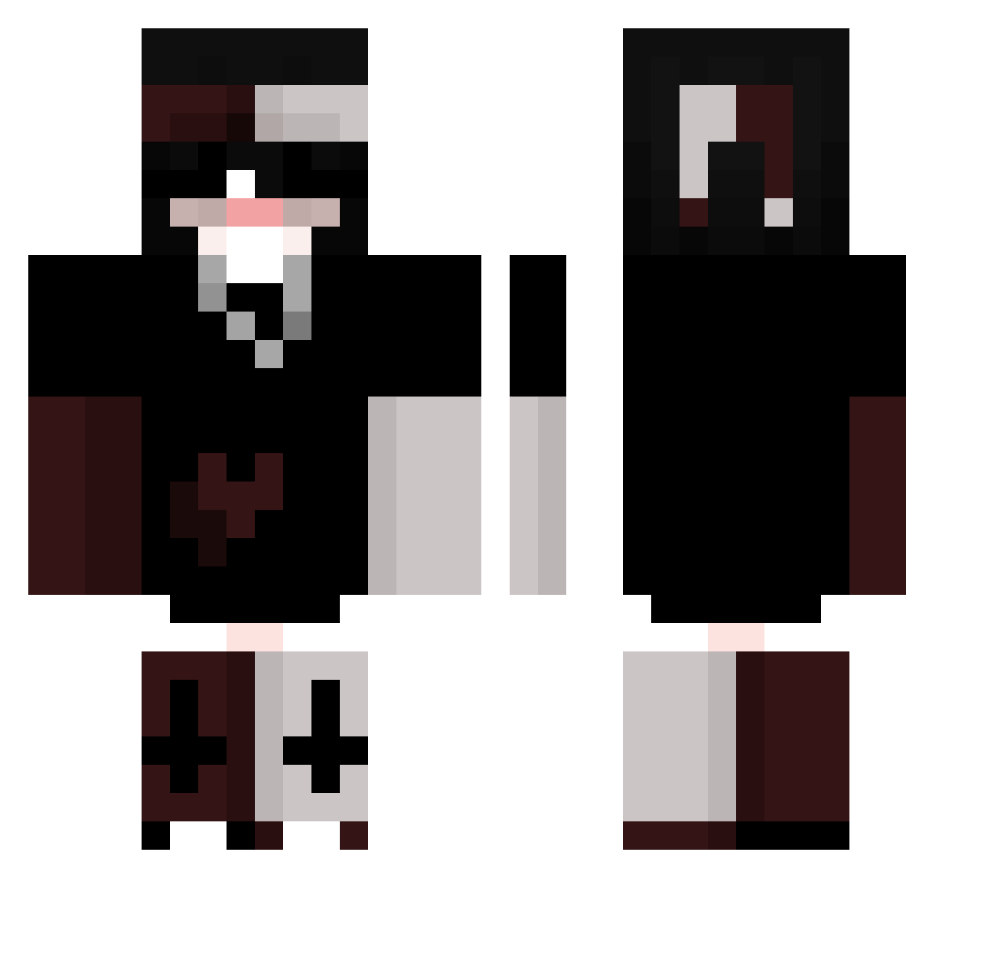 stickBLATANT Minecraft skin, front and back view