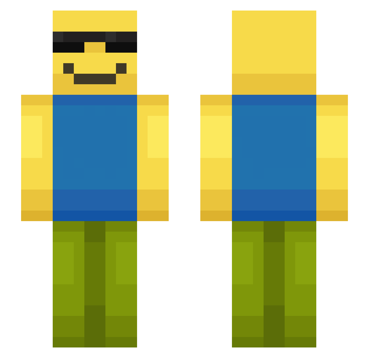 minecraftmason69 Minecraft skin, front and back view