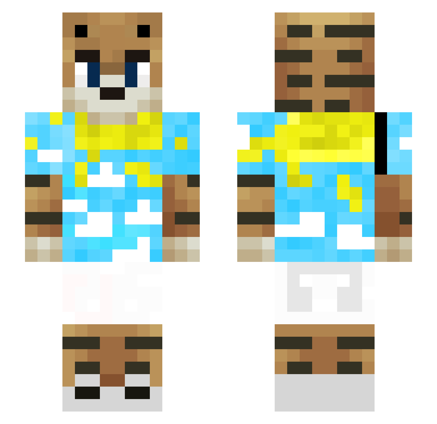 stachmanek Minecraft skin, front and back view