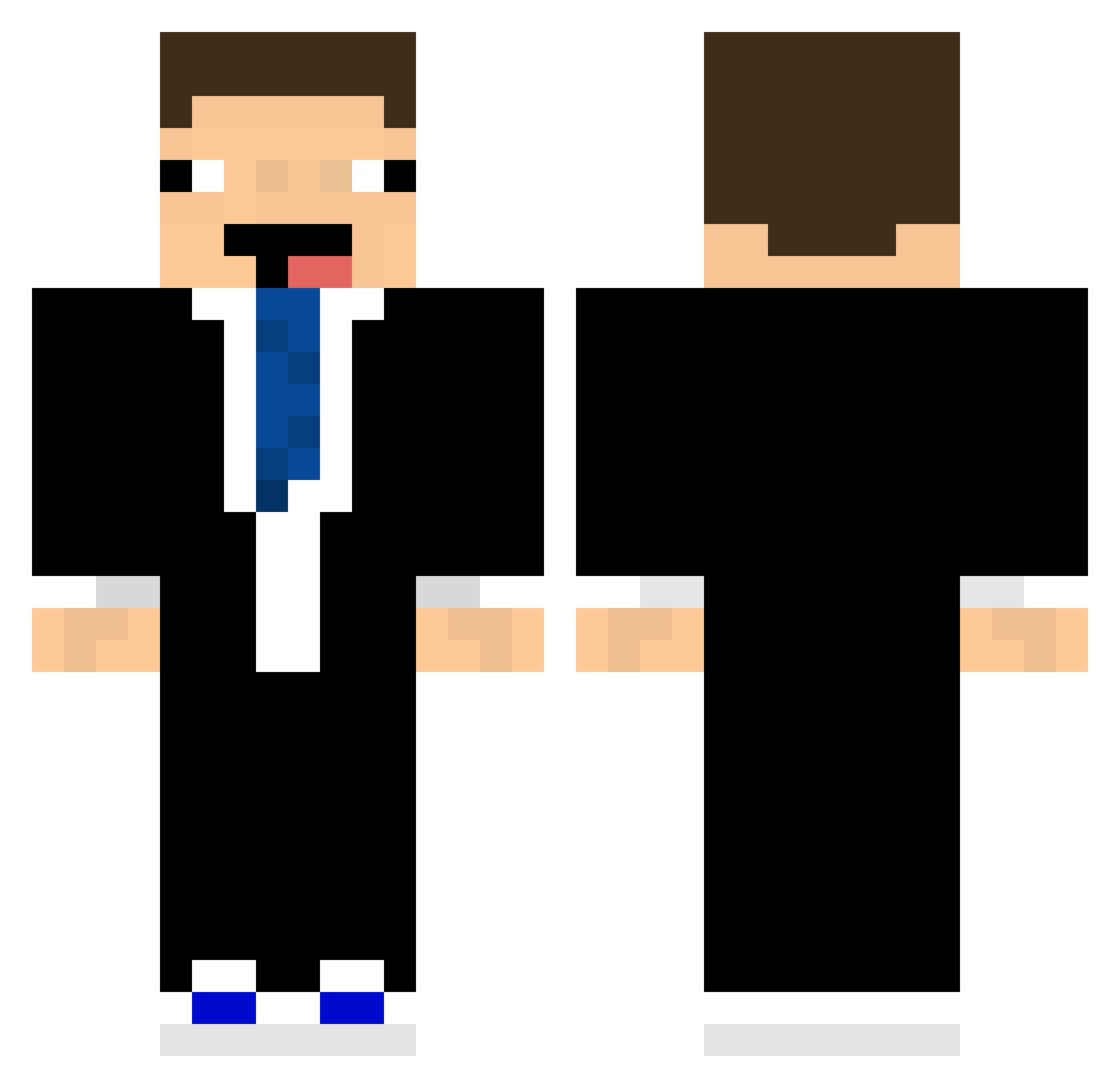 Sober Minecraft skin, front and back view