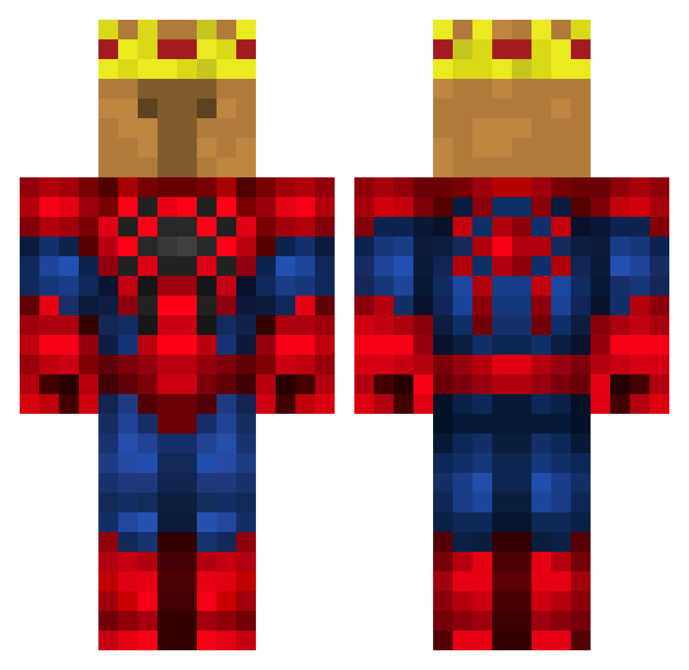 JosseBoxNice Minecraft skin, front and back view