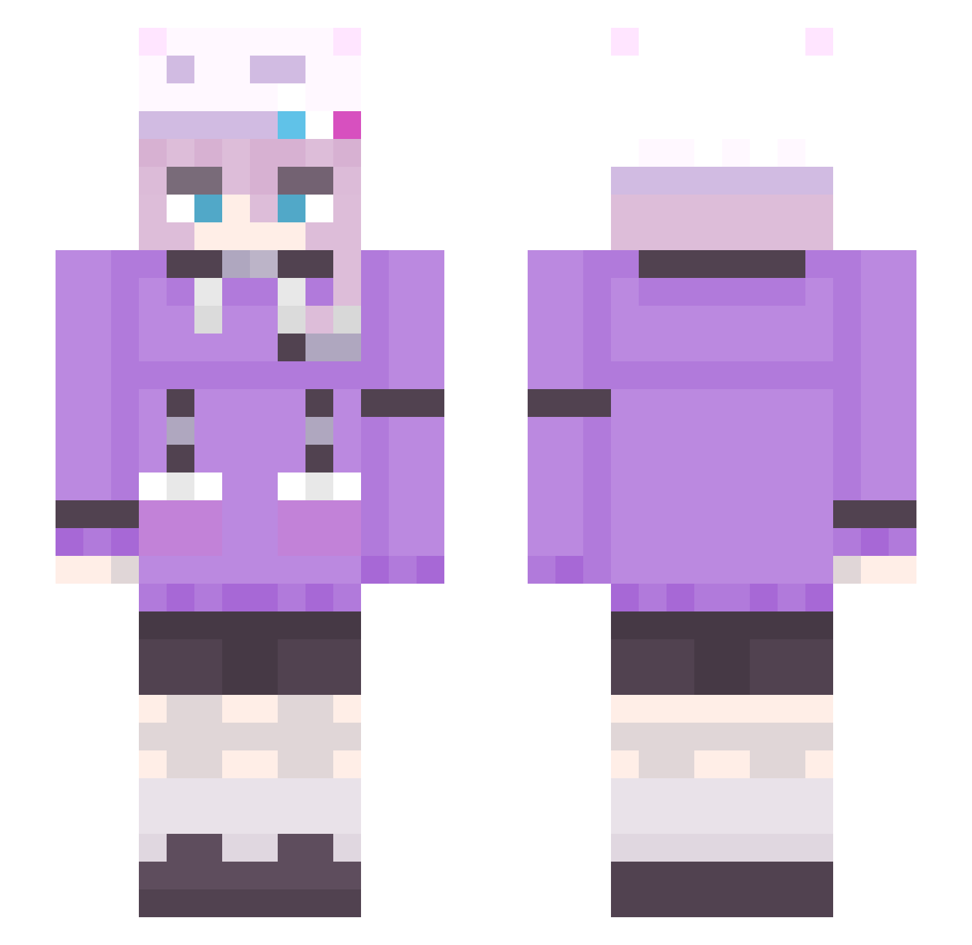 Wariomix Minecraft skin, front and back view