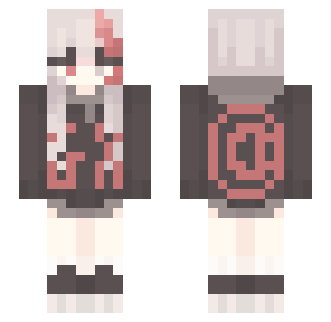 Rachel_19 Minecraft skin, front and back view