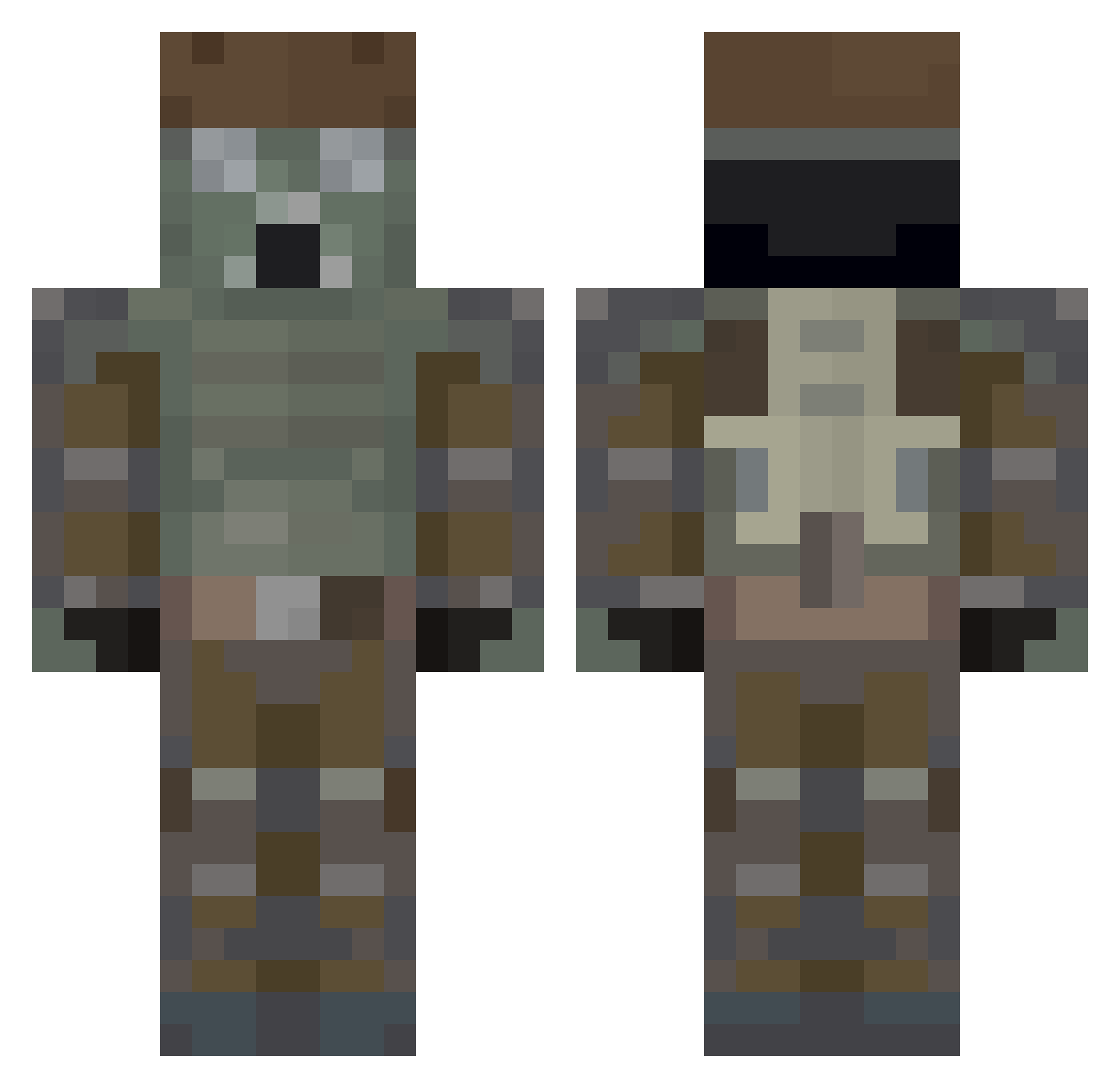 Rain_UK Minecraft skin, front and back view