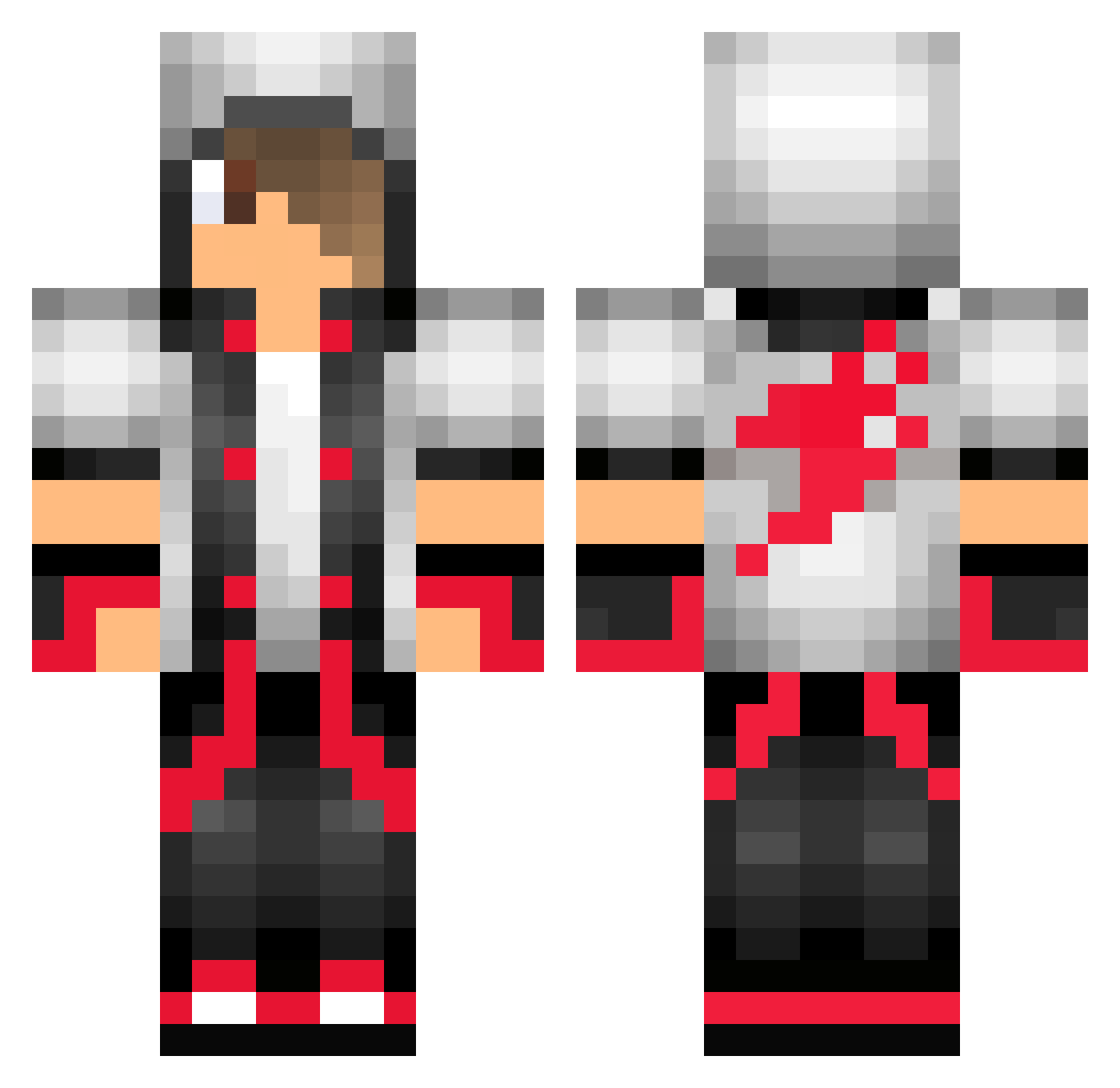 Tekken Minecraft skin, front and back view