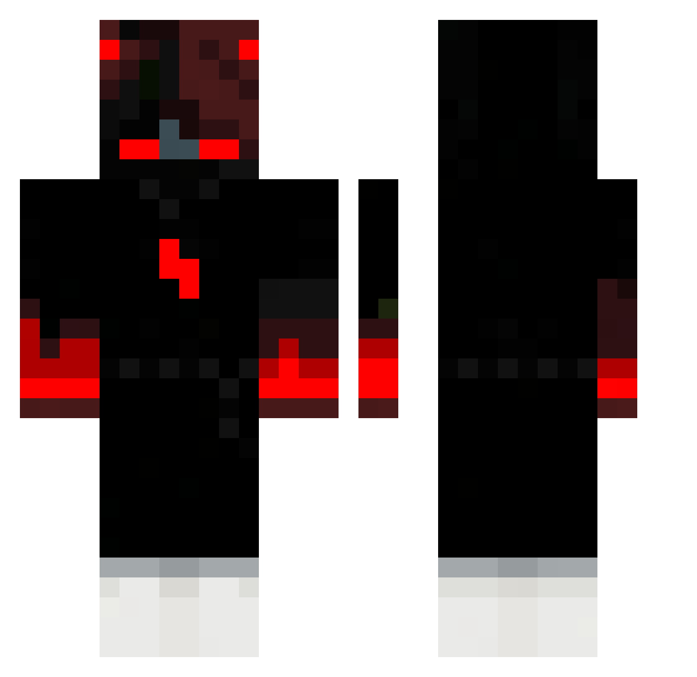 Shy_Guyy Minecraft skin, front and back view